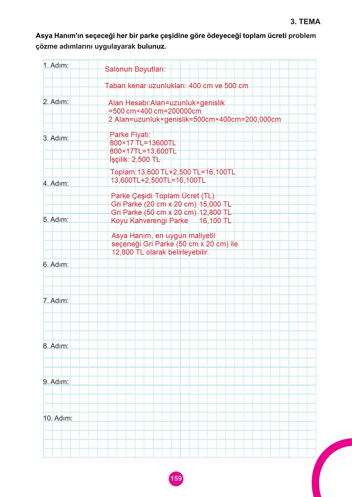 5. Sınıf Meb Yayınları Matematik Ders Kitabı Sayfa 159 Cevapları 5. Sınıf Meb Yayınları Matematik Ders Kitabı Sayfa 159 Cevapları