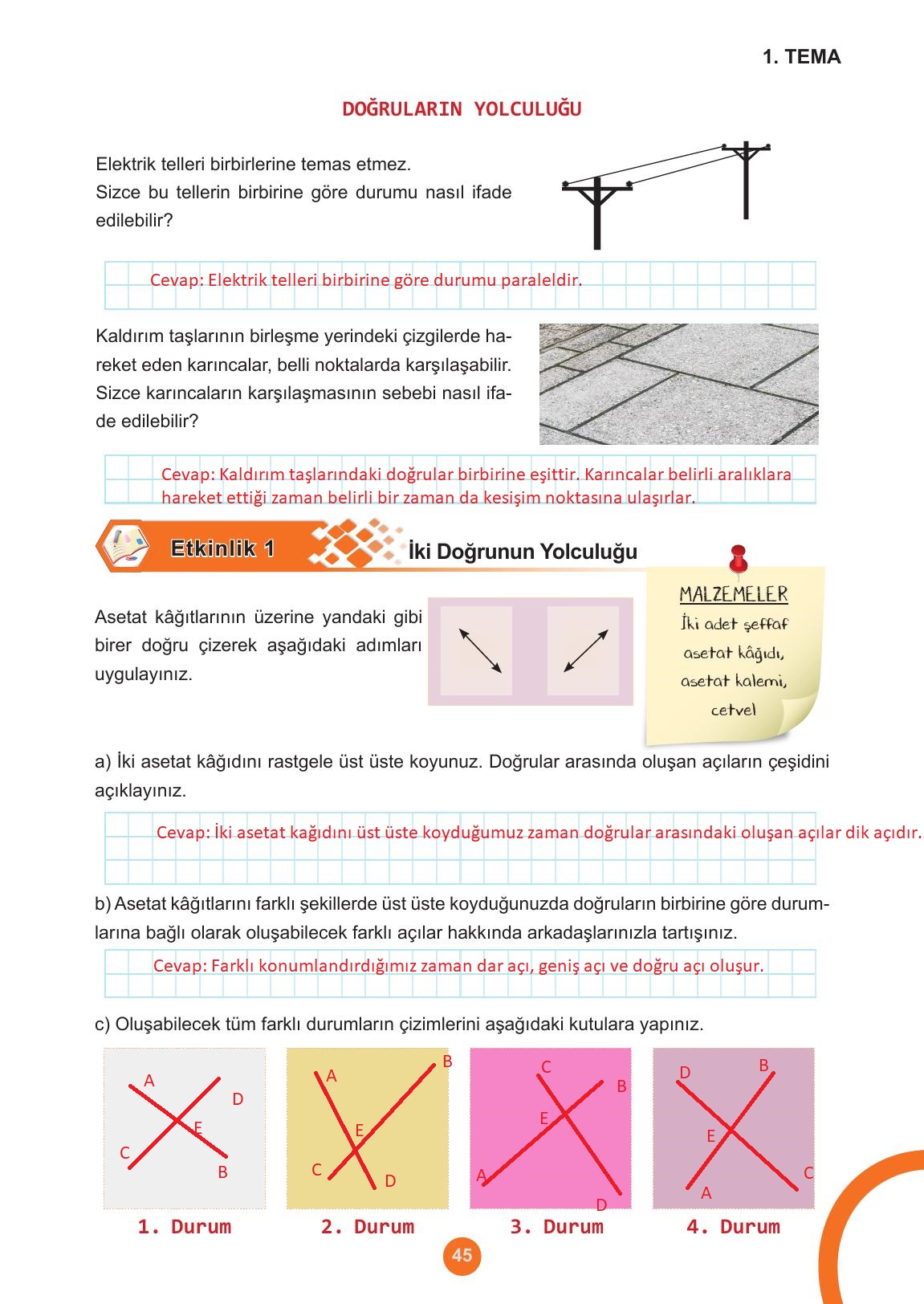 5. Sınıf Meb Yayınları Matematik Ders Kitabı Sayfa 45 Cevapları