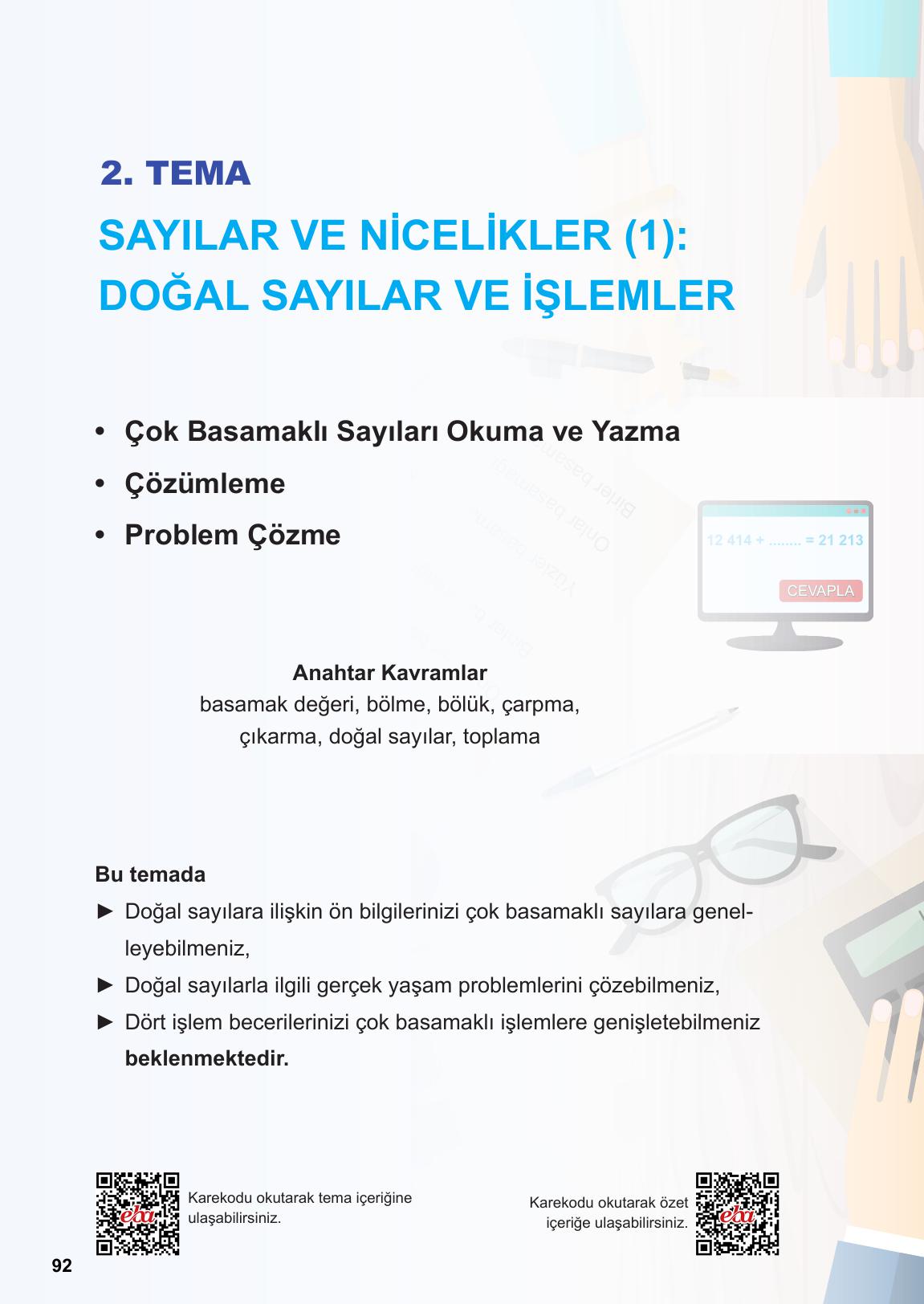 5. Sınıf Meb Yayınları Matematik Ders Kitabı Sayfa 92 Cevapları 5. Sınıf Meb Yayınları Matematik Ders Kitabı Sayfa 92 Cevapları