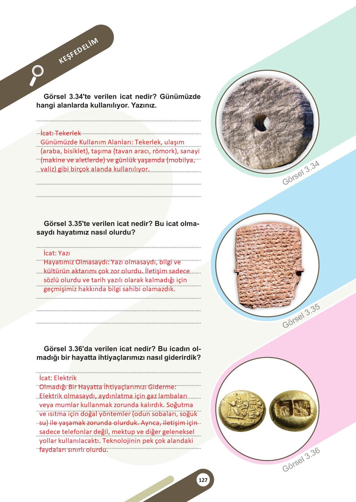 5. Sınıf Meb Yayınları Sosyal Bilgiler Ders Kitabı Sayfa 127 Cevapları