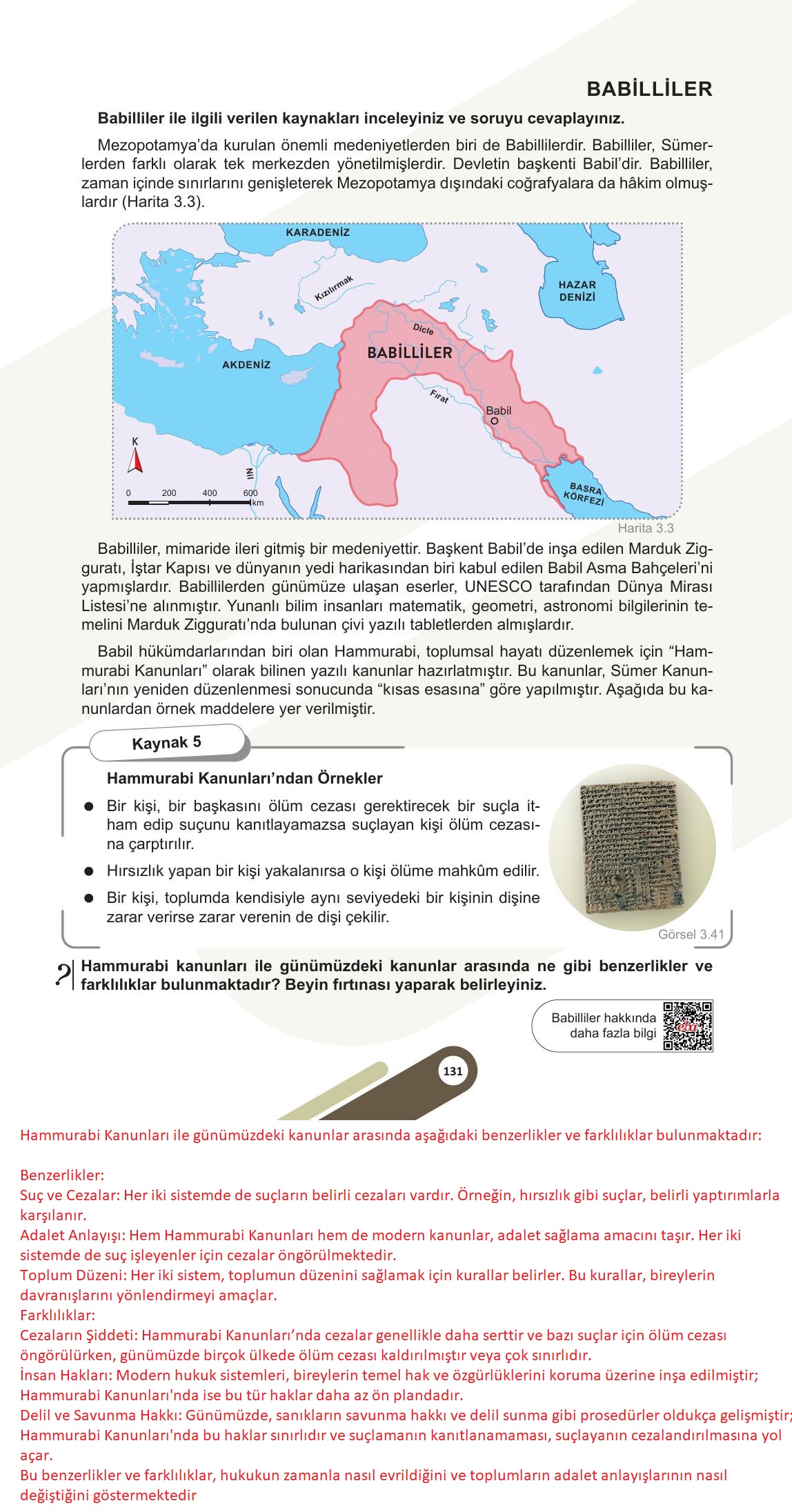 5. Sınıf Meb Yayınları Sosyal Bilgiler Ders Kitabı Sayfa 131 Cevapları