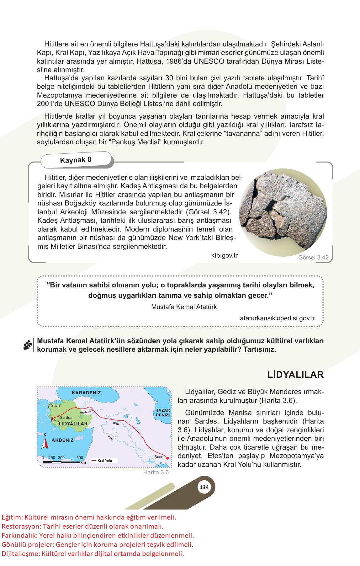 5. Sınıf Meb Yayınları Sosyal Bilgiler Ders Kitabı Sayfa 134 Cevapları