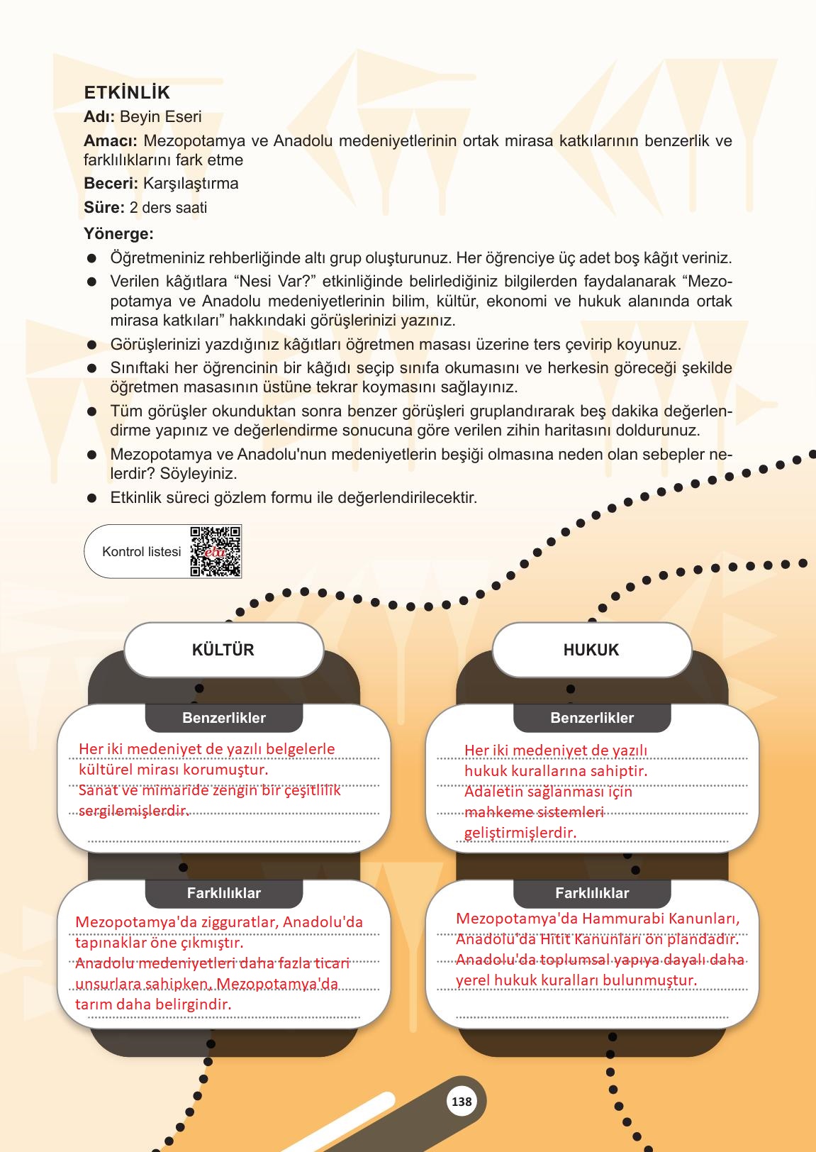 5. Sınıf Meb Yayınları Sosyal Bilgiler Ders Kitabı Sayfa 138 Cevapları