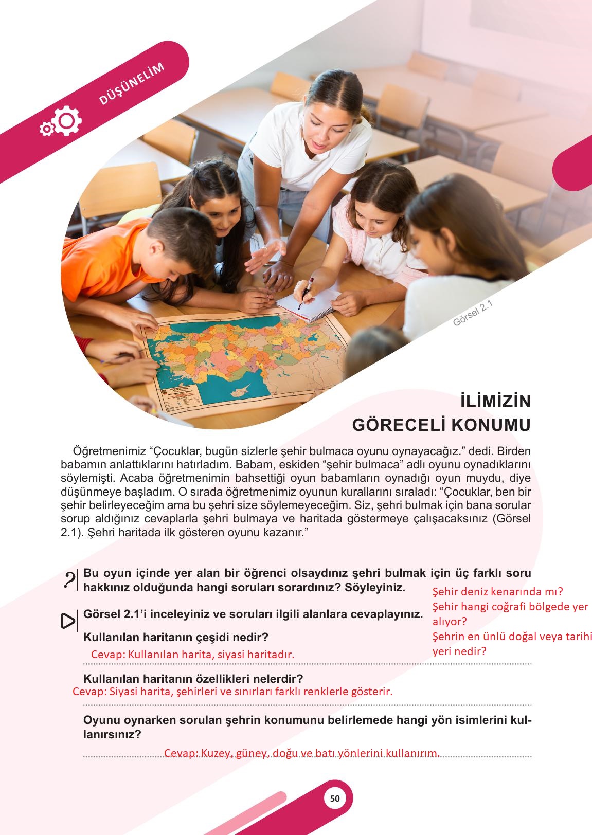5. Sınıf Meb Yayınları Sosyal Bilgiler Ders Kitabı Sayfa 50 Cevapları