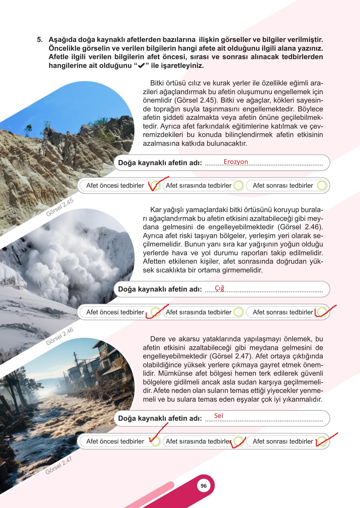 5. Sınıf Meb Yayınları Sosyal Bilgiler Ders Kitabı Sayfa 96 Cevapları