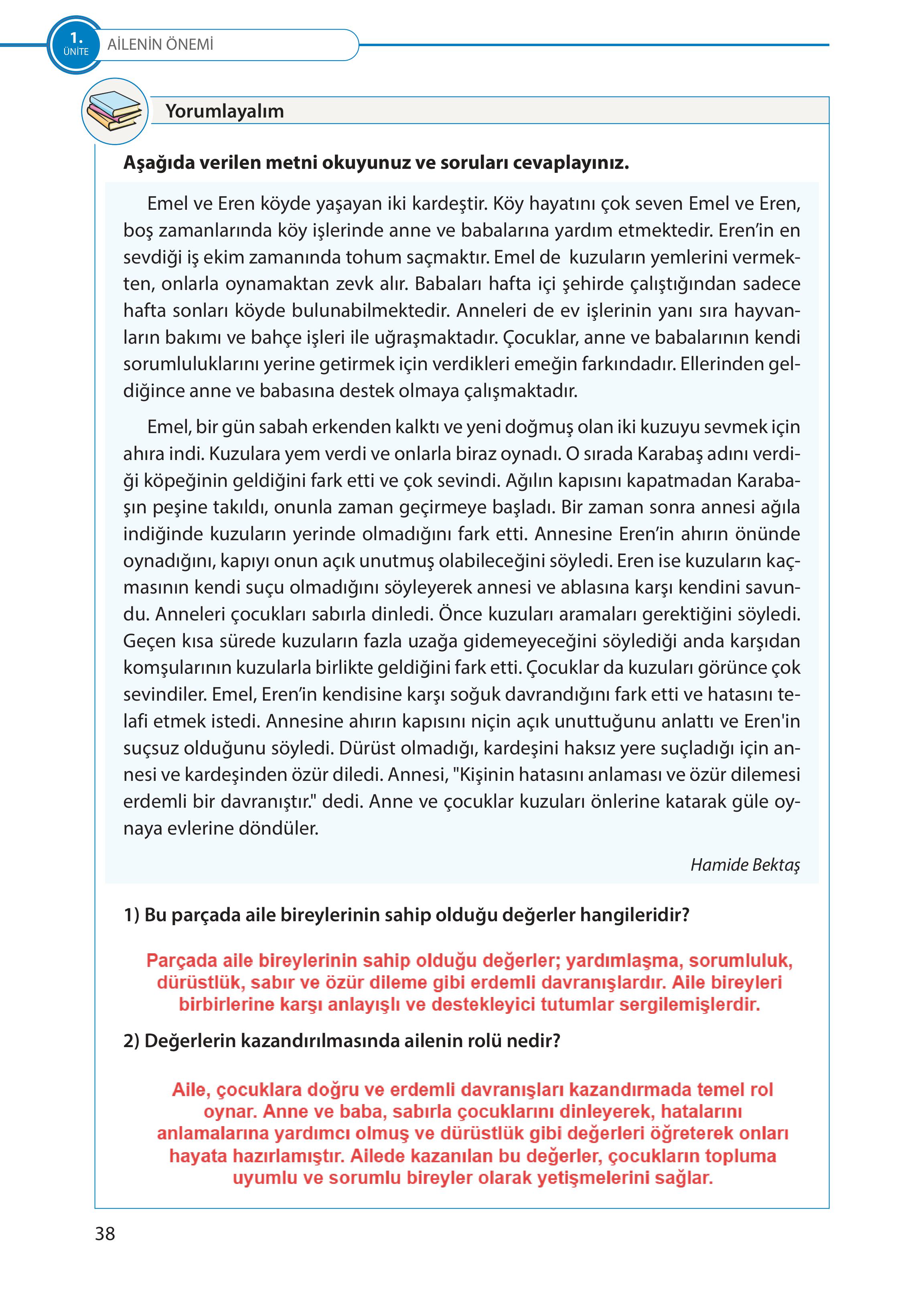 5. Sınıf Meb Yayınları Türk Sosyal Hayatında Aile Ders Kitabı Sayfa 38 Cevapları 5. Sınıf Meb Yayınları Türk Sosyal Hayatında Aile Ders Kitabı Sayfa 38 Cevapları