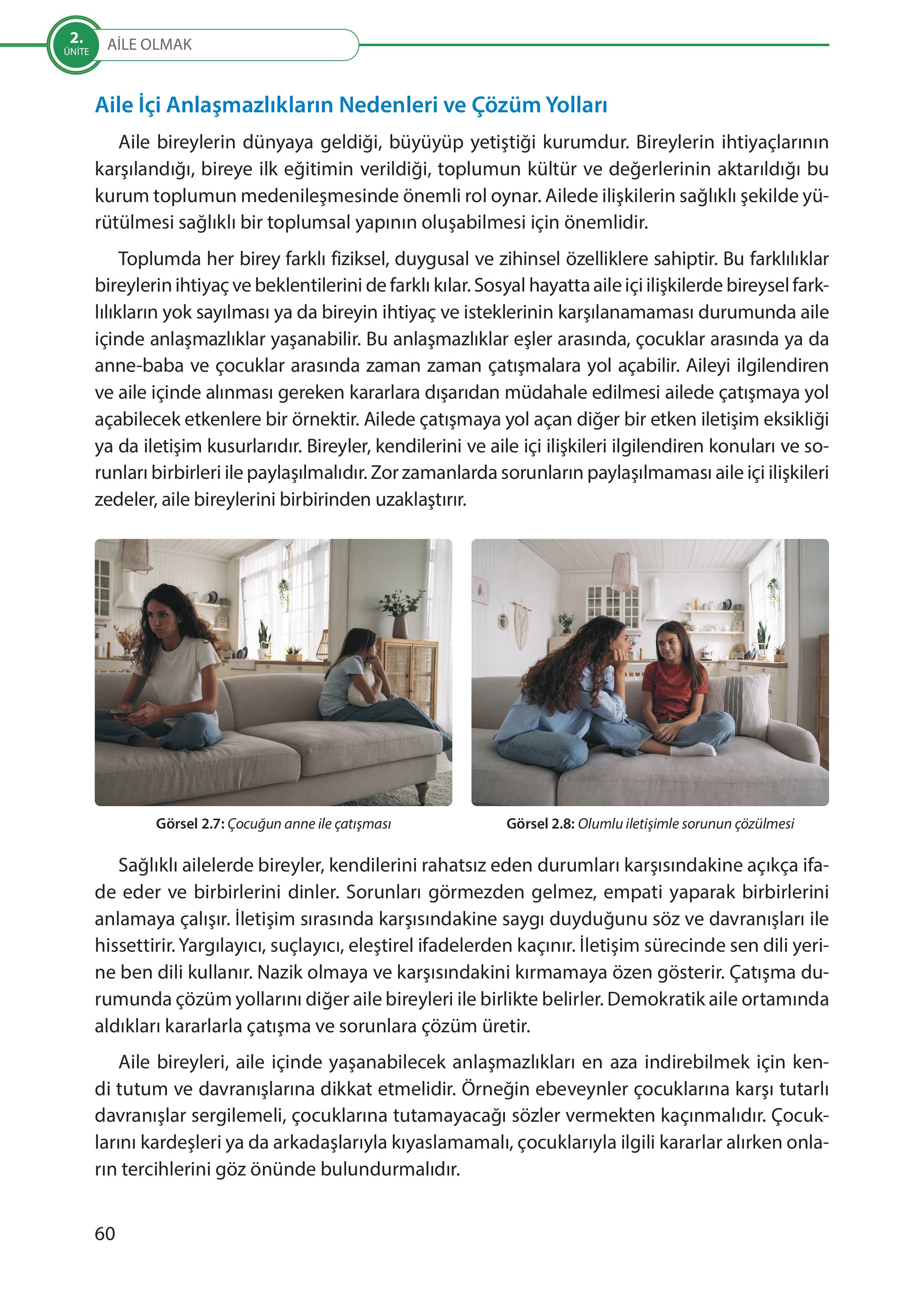 5. Sınıf Meb Yayınları Türk Sosyal Hayatında Aile Ders Kitabı Sayfa 60 Cevapları