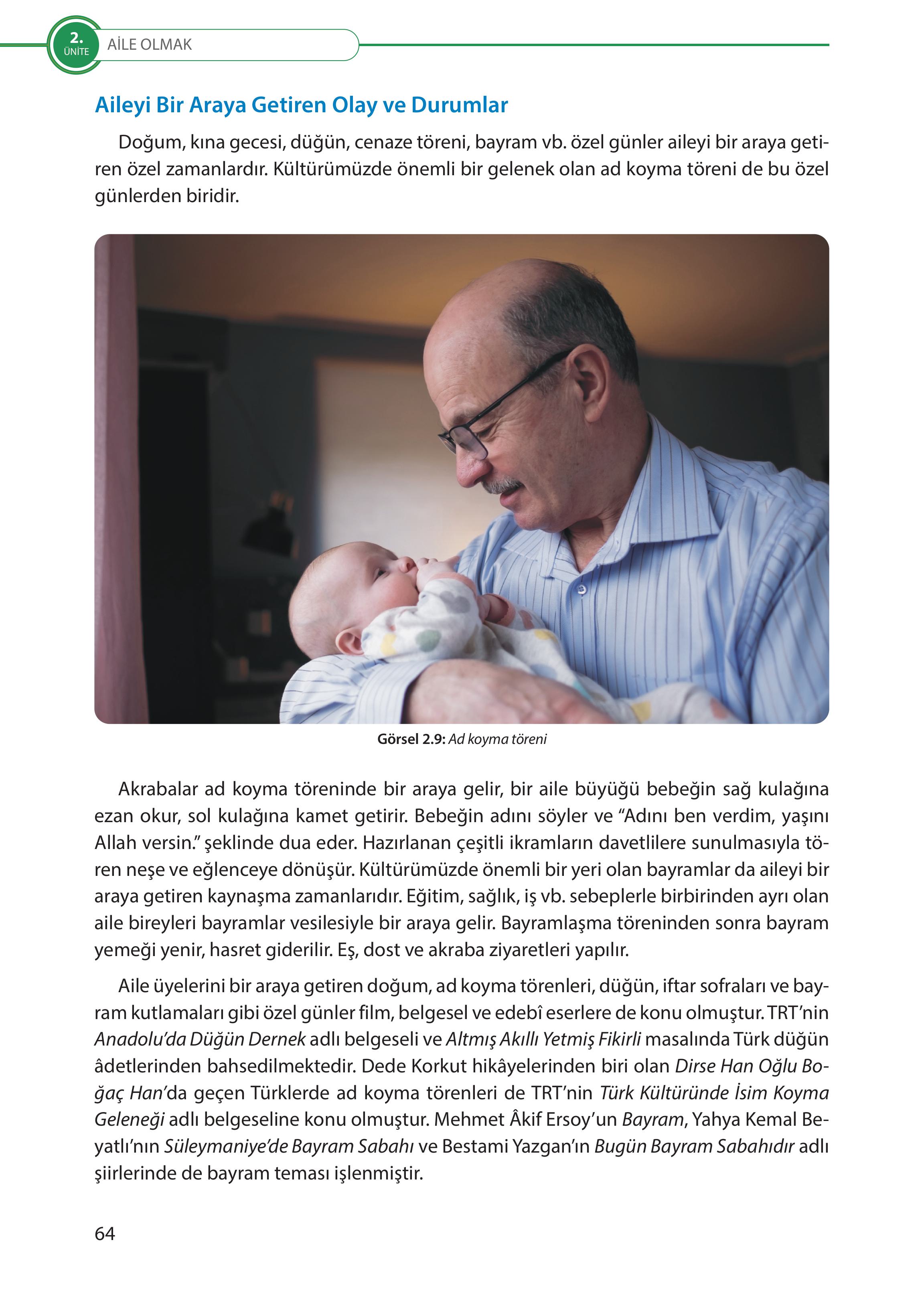 5. Sınıf Meb Yayınları Türk Sosyal Hayatında Aile Ders Kitabı Sayfa 64 Cevapları