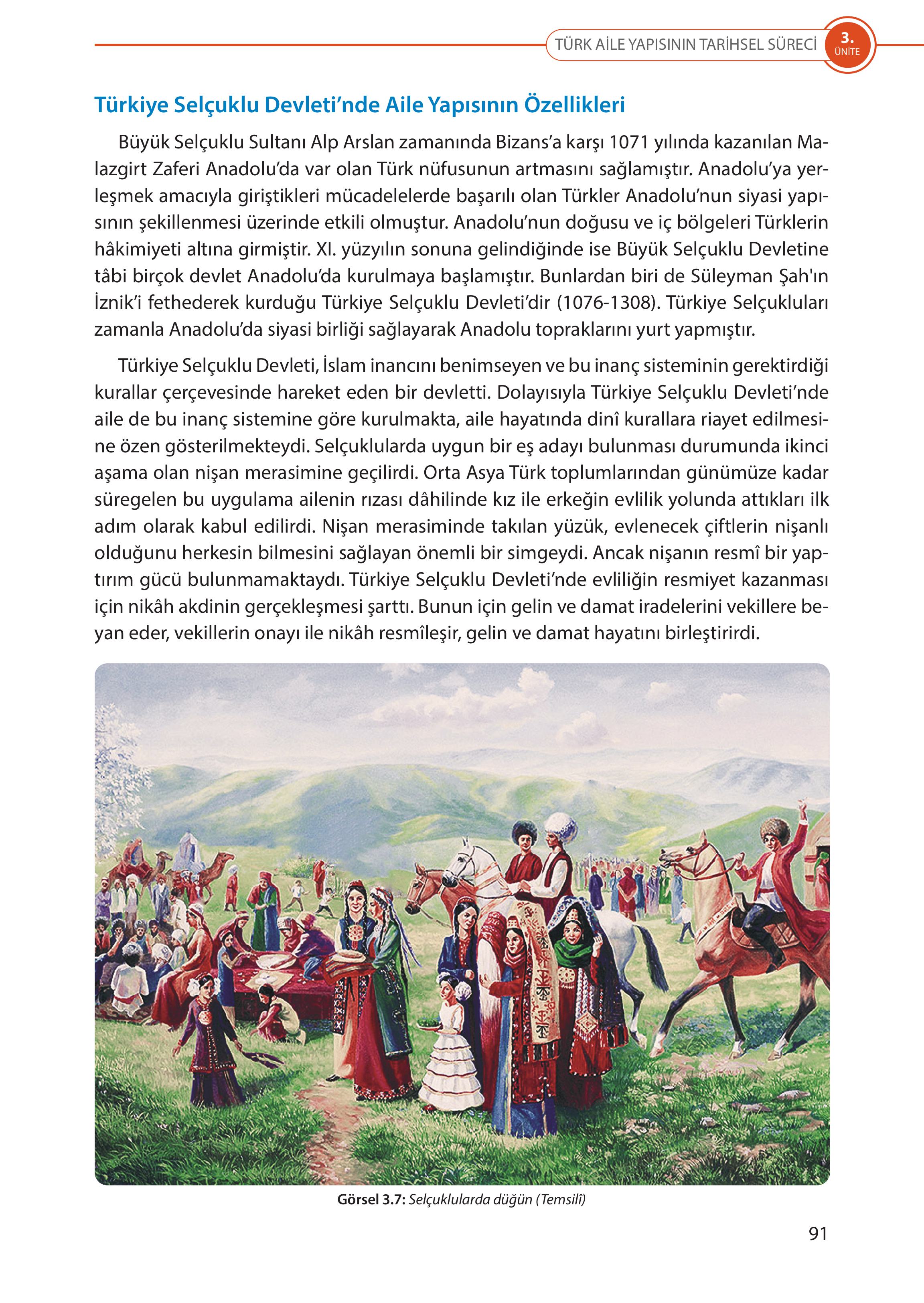 5. Sınıf Meb Yayınları Türk Sosyal Hayatında Aile Ders Kitabı Sayfa 91 Cevapları