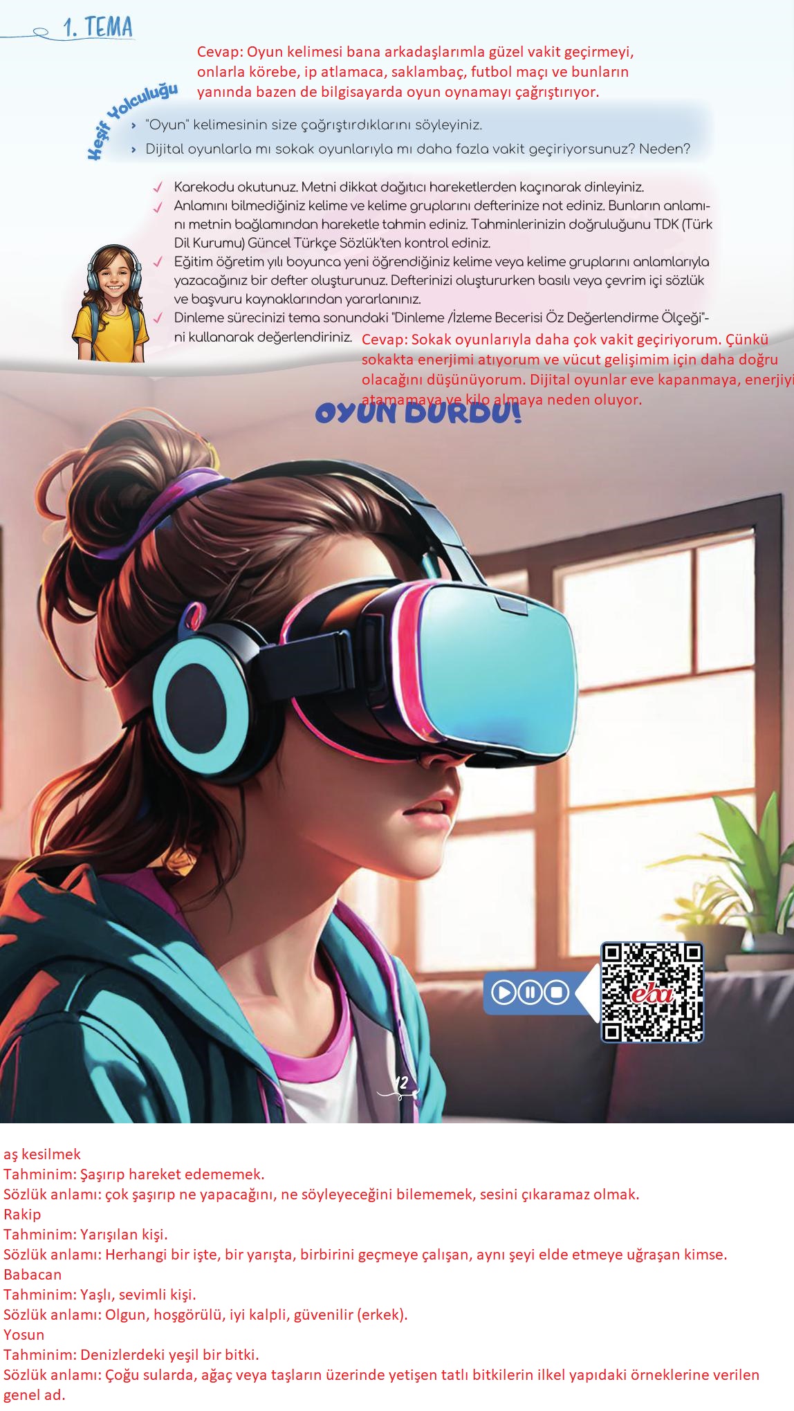 5. Sınıf Meb Yayınları Türkçe Ders Kitabı Sayfa 12 Cevapları