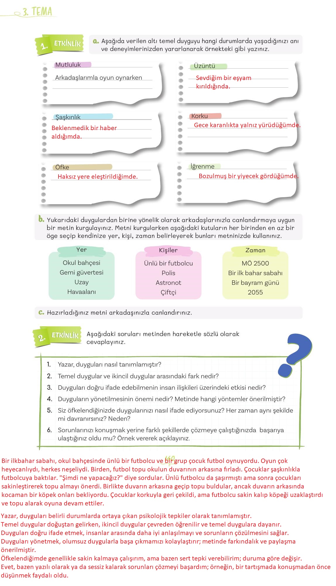 5. Sınıf Meb Yayınları Türkçe Ders Kitabı Sayfa 140 Cevapları