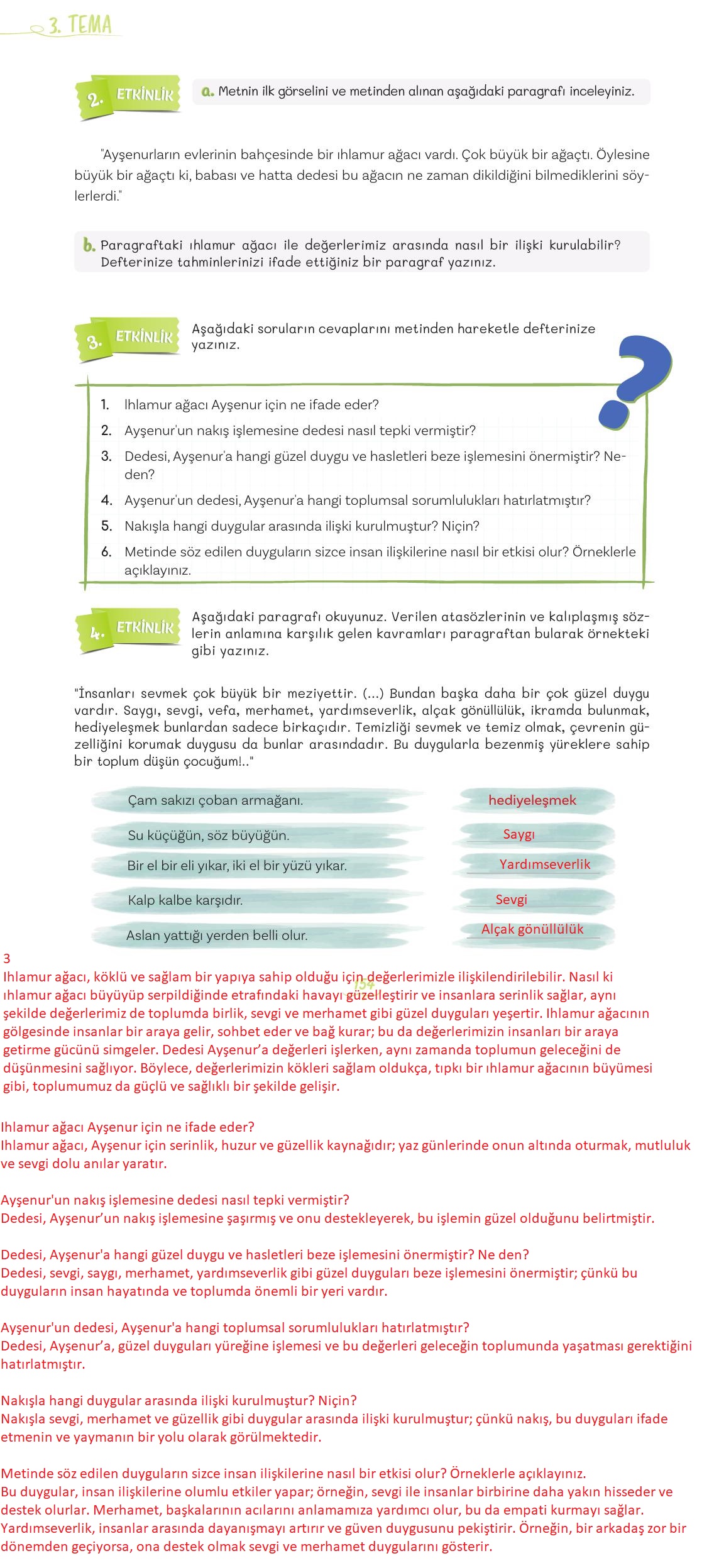 5. Sınıf Meb Yayınları Türkçe Ders Kitabı Sayfa 154 Cevapları