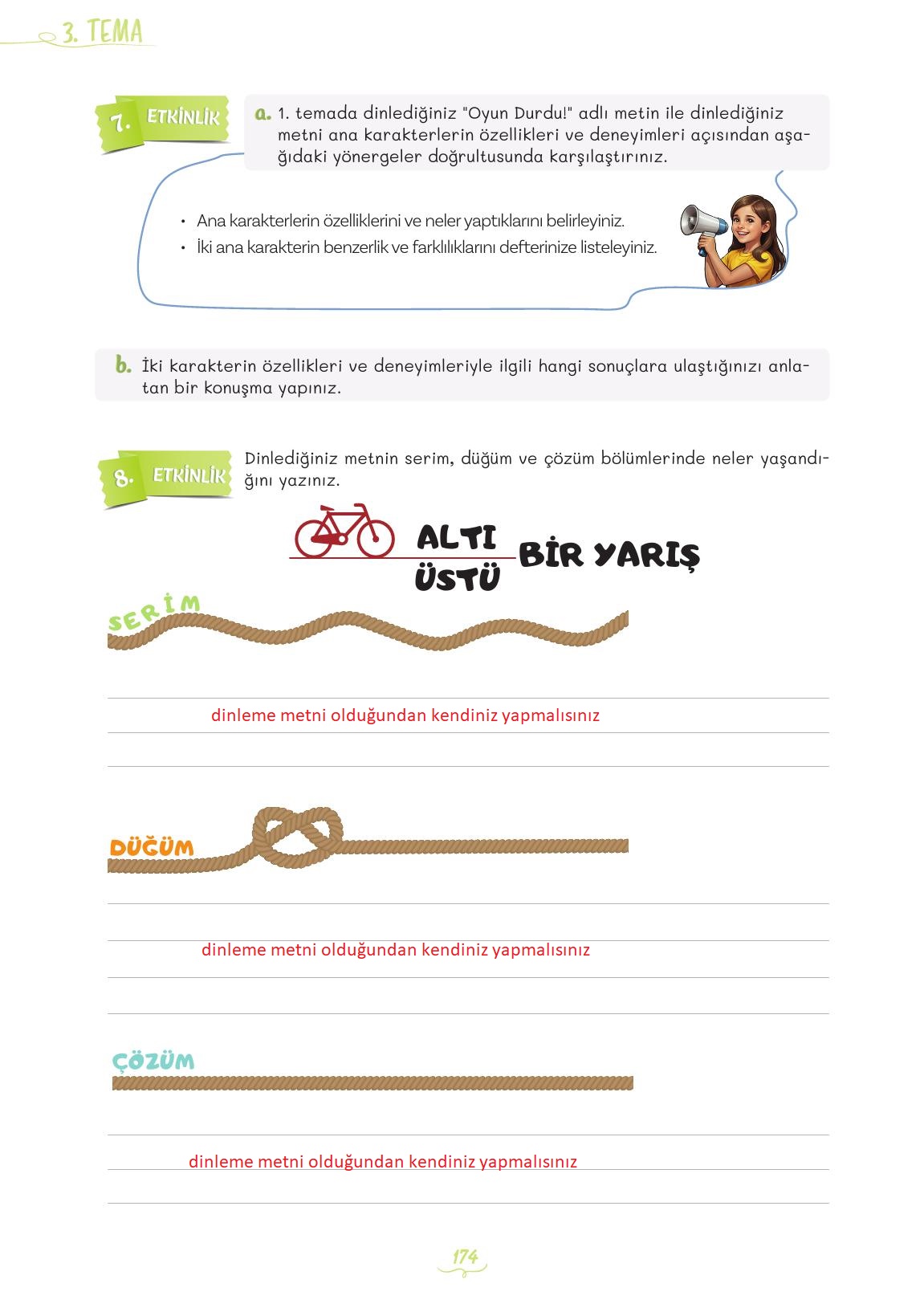5. Sınıf Meb Yayınları Türkçe Ders Kitabı Sayfa 174 Cevapları