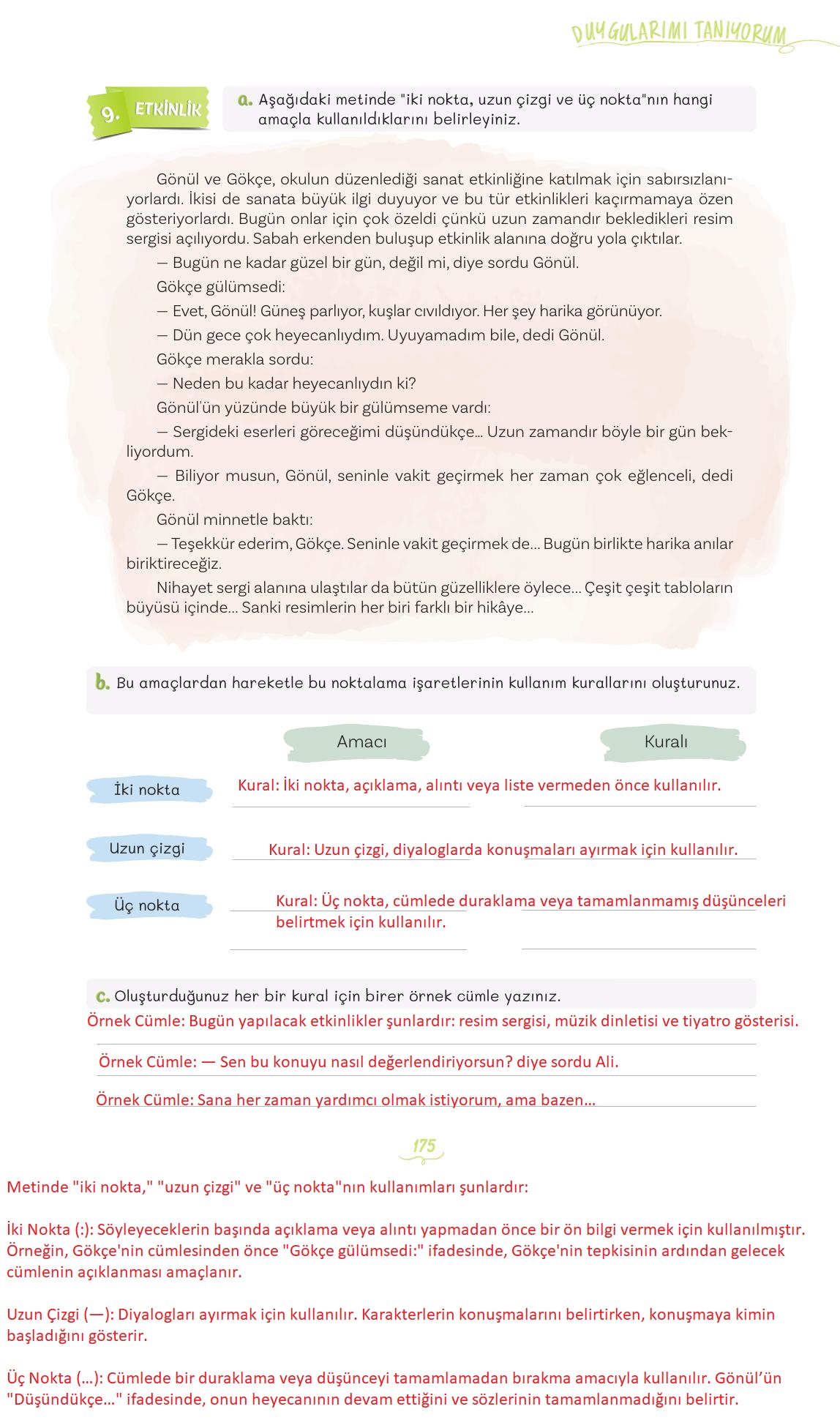 5. Sınıf Meb Yayınları Türkçe Ders Kitabı Sayfa 175 Cevapları