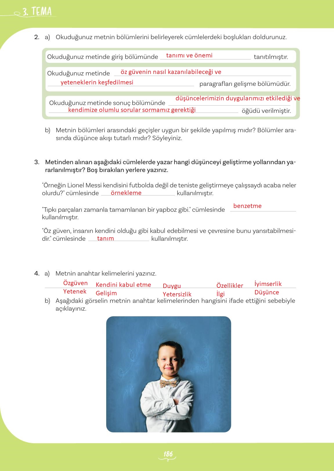 5. Sınıf Meb Yayınları Türkçe Ders Kitabı Sayfa 186 Cevapları