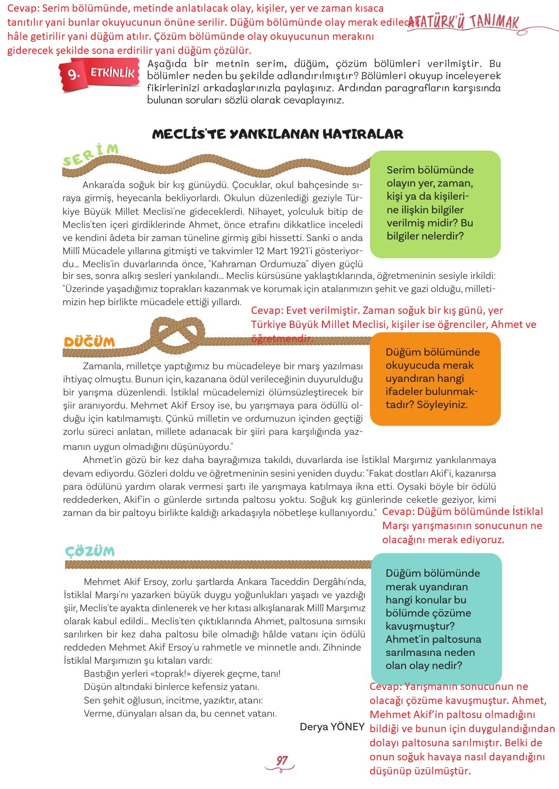 5. Sınıf Meb Yayınları Türkçe Ders Kitabı Sayfa 97 Cevapları
