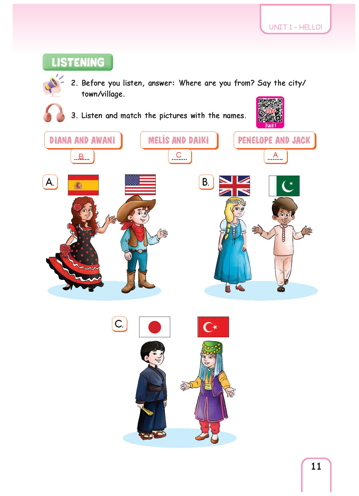 5. Sınıf Pasifik Yayınları İngilizce Ders Kitabı Sayfa 011 Cevapları