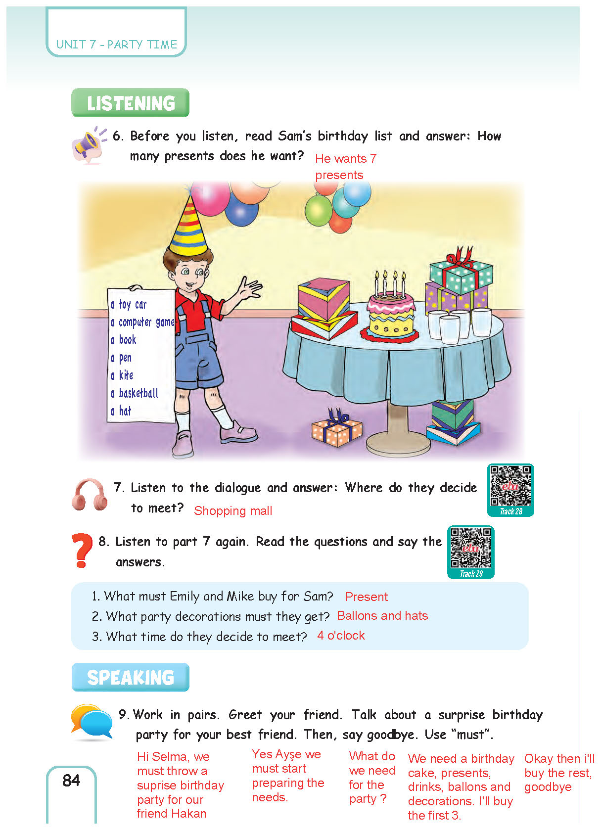 5. Sınıf Pasifik Yayınları İngilizce Ders Kitabı Sayfa 084 Cevapları