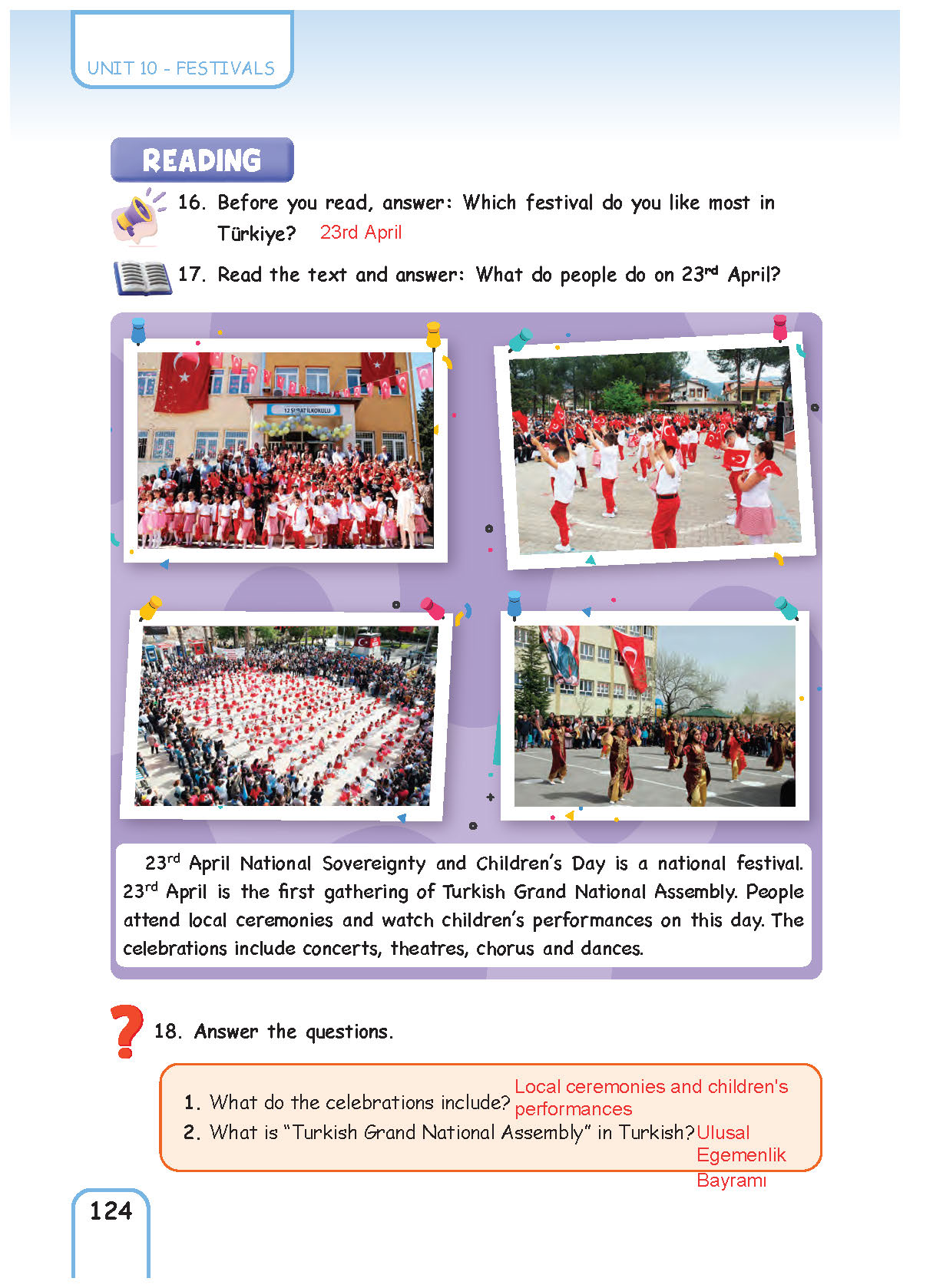 5. Sınıf Pasifik Yayınları İngilizce Ders Kitabı Sayfa 124 Cevapları