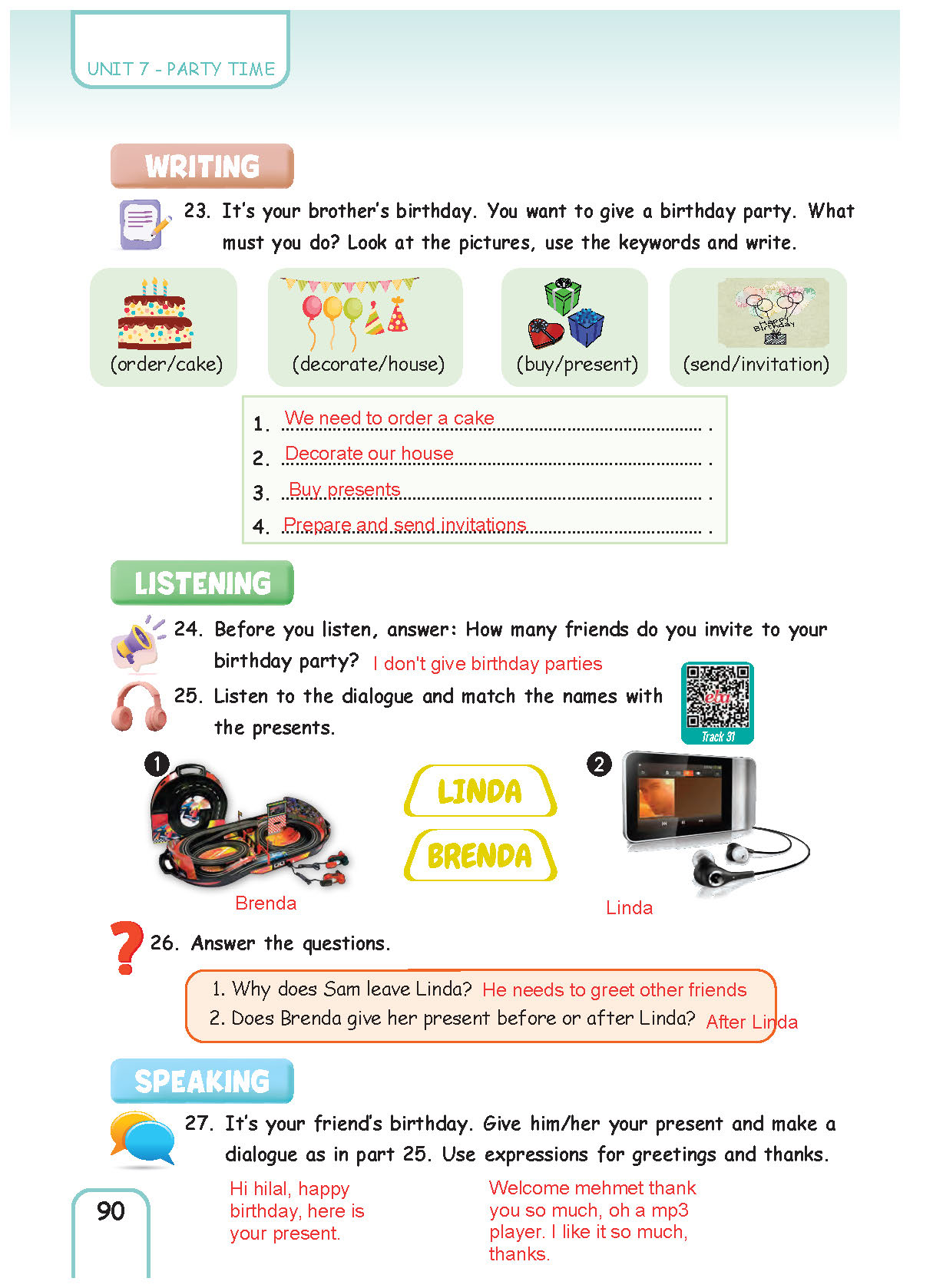 5. Sınıf Pasifik Yayınları İngilizce Ders Kitabı Sayfa 90 Cevapları