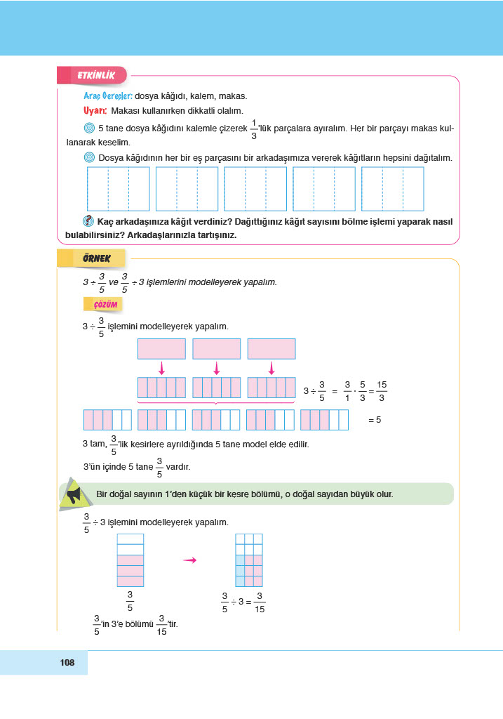 6. Sınıf Doğa Yayınları Matematik Ders Kitabı Sayfa 108 Cevapları 6. Sınıf Doğa Yayınları Matematik Ders Kitabı Sayfa 108 Cevapları