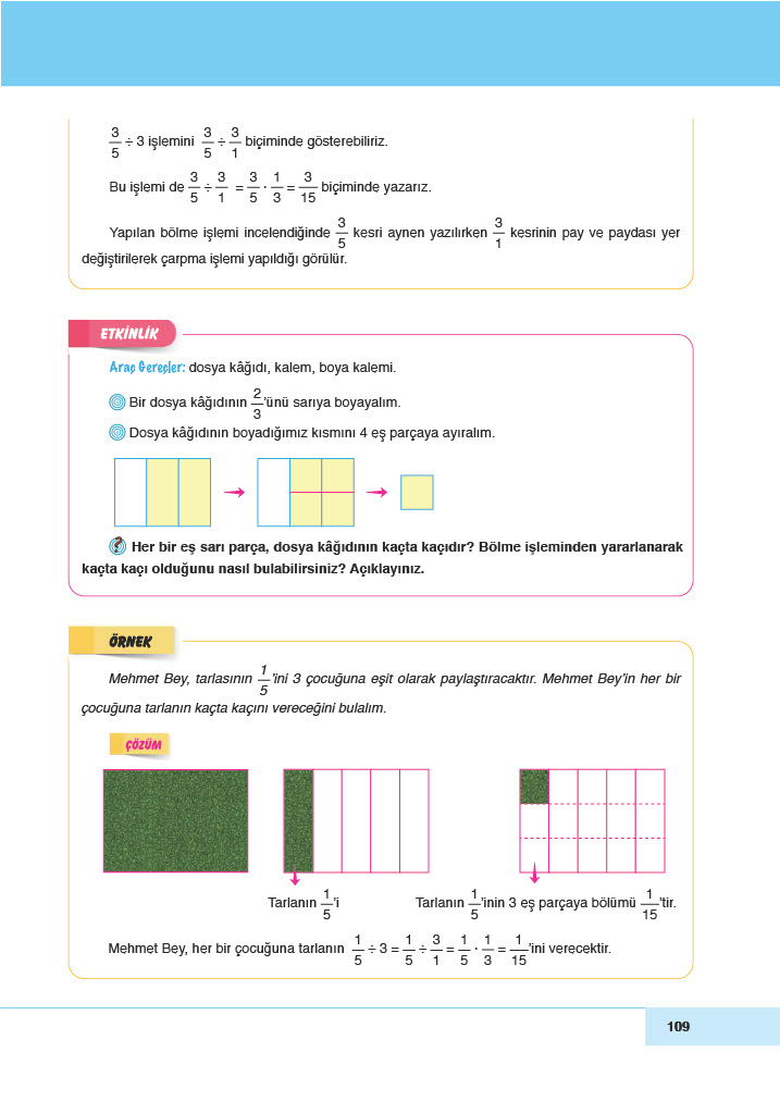 6. Sınıf Doğa Yayınları Matematik Ders Kitabı Sayfa 109 Cevapları 6. Sınıf Doğa Yayınları Matematik Ders Kitabı Sayfa 109 Cevapları