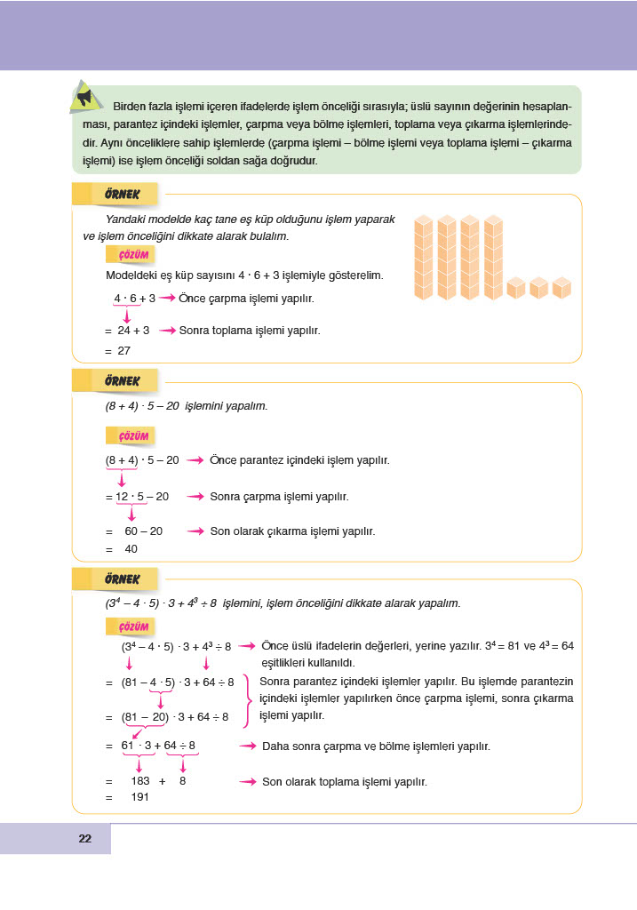 6. Sınıf Doğa Yayınları Matematik Ders Kitabı Sayfa 22 Cevapları 6. Sınıf Doğa Yayınları Matematik Ders Kitabı Sayfa 22 Cevapları