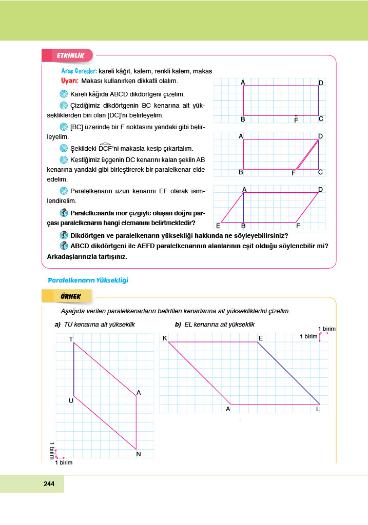 6. Sınıf Doğa Yayınları Matematik Ders Kitabı Sayfa 244 Cevapları 6. Sınıf Doğa Yayınları Matematik Ders Kitabı Sayfa 244 Cevapları