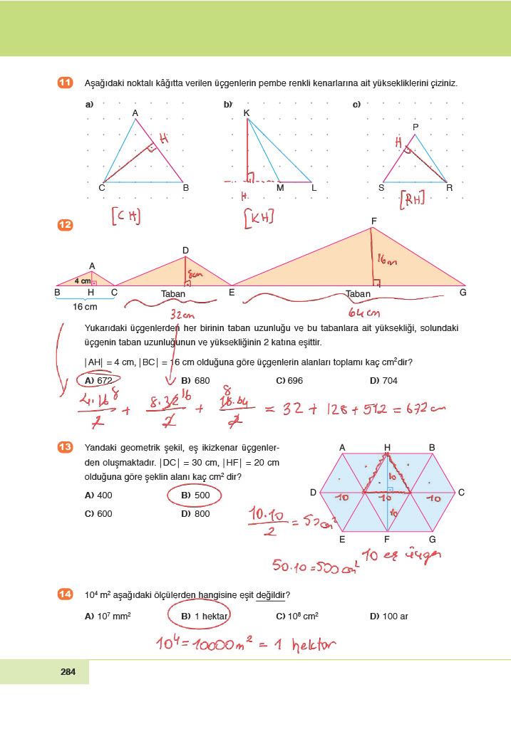 6. Sınıf Doğa Yayınları Matematik Ders Kitabı Sayfa 284 Cevapları 6. Sınıf Doğa Yayınları Matematik Ders Kitabı Sayfa 284 Cevapları