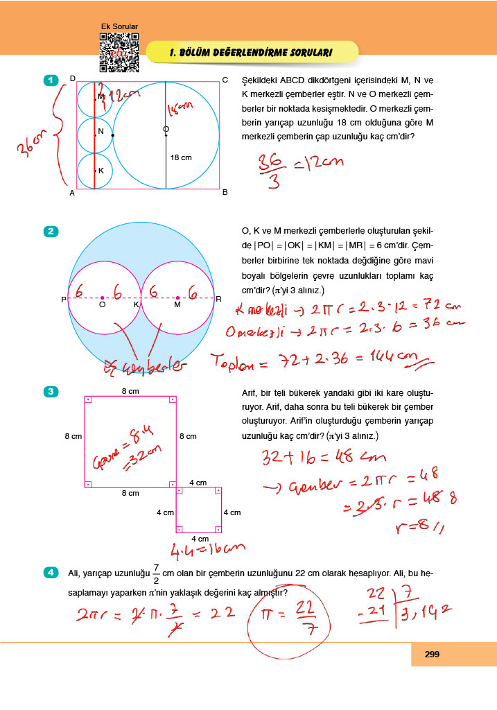 6. Sınıf Doğa Yayınları Matematik Ders Kitabı Sayfa 299 Cevapları 6. Sınıf Doğa Yayınları Matematik Ders Kitabı Sayfa 299 Cevapları