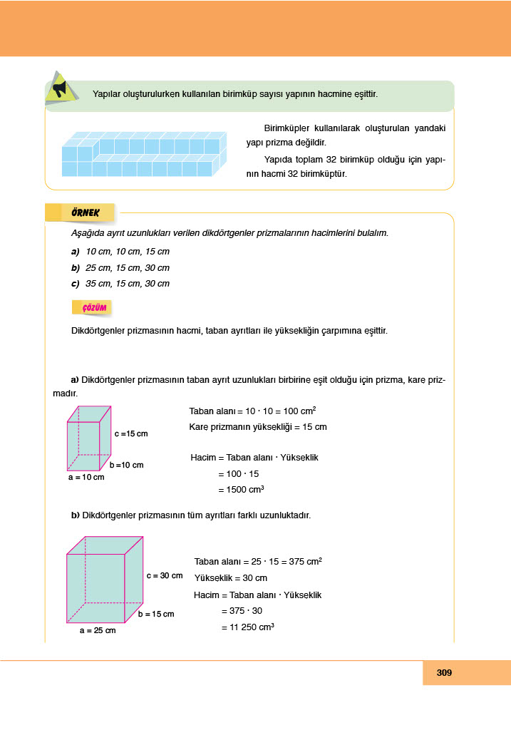 6. Sınıf Doğa Yayınları Matematik Ders Kitabı Sayfa 309 Cevapları 6. Sınıf Doğa Yayınları Matematik Ders Kitabı Sayfa 309 Cevapları