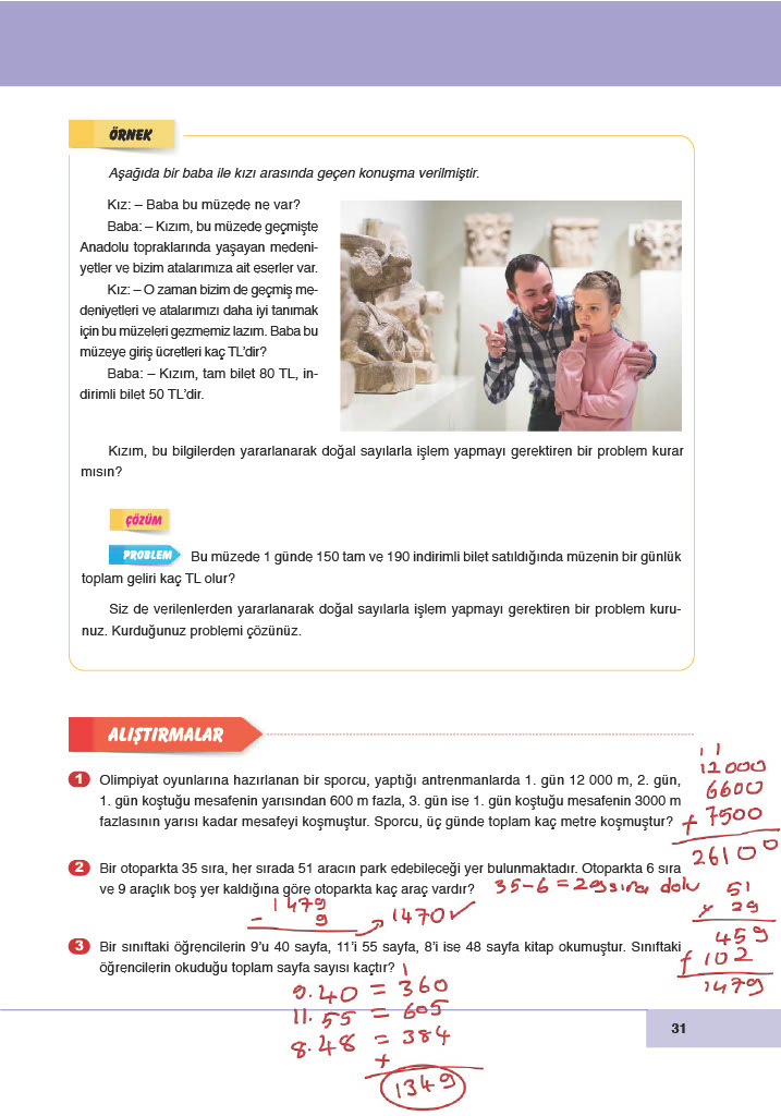 6. Sınıf Doğa Yayınları Matematik Ders Kitabı Sayfa 31 Cevapları 6. Sınıf Doğa Yayınları Matematik Ders Kitabı Sayfa 31 Cevapları