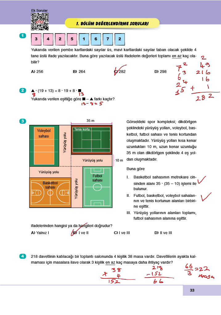 6. Sınıf Doğa Yayınları Matematik Ders Kitabı Sayfa 33 Cevapları 6. Sınıf Doğa Yayınları Matematik Ders Kitabı Sayfa 33 Cevapları
