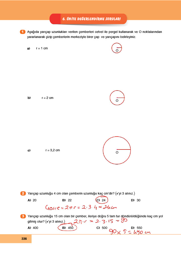6. Sınıf Doğa Yayınları Matematik Ders Kitabı Sayfa 336 Cevapları 6. Sınıf Doğa Yayınları Matematik Ders Kitabı Sayfa 336 Cevapları