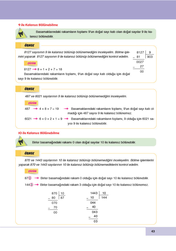 6. Sınıf Doğa Yayınları Matematik Ders Kitabı Sayfa 43 Cevapları 6. Sınıf Doğa Yayınları Matematik Ders Kitabı Sayfa 43 Cevapları
