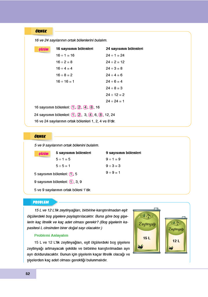 6. Sınıf Doğa Yayınları Matematik Ders Kitabı Sayfa 52 Cevapları 6. Sınıf Doğa Yayınları Matematik Ders Kitabı Sayfa 52 Cevapları