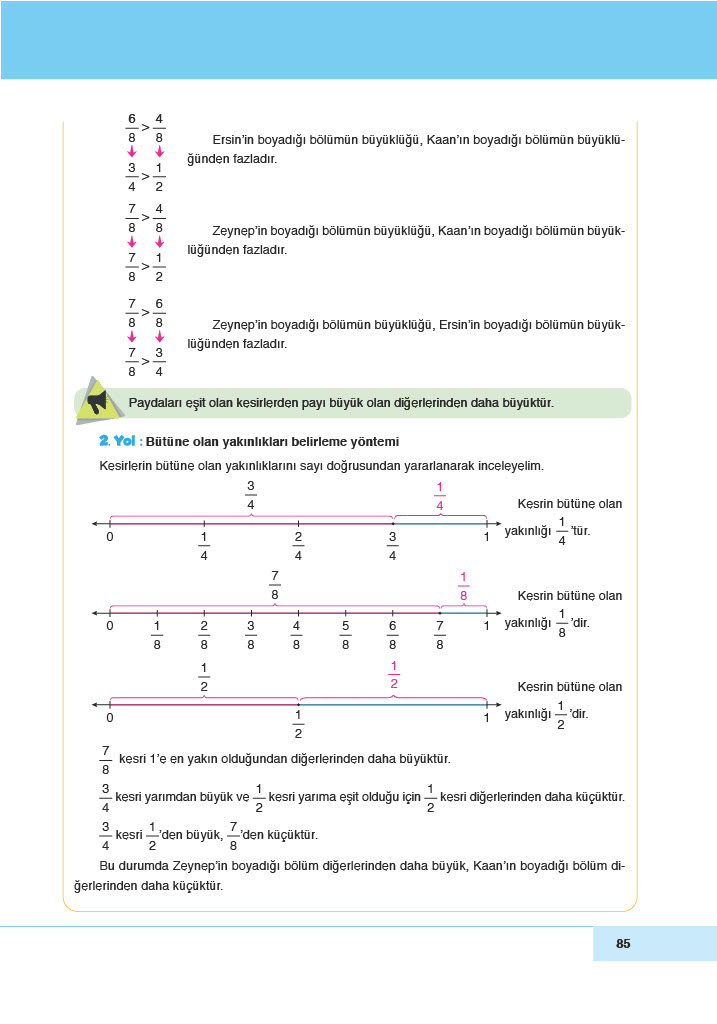 6. Sınıf Doğa Yayınları Matematik Ders Kitabı Sayfa 85 Cevapları 6. Sınıf Doğa Yayınları Matematik Ders Kitabı Sayfa 85 Cevapları