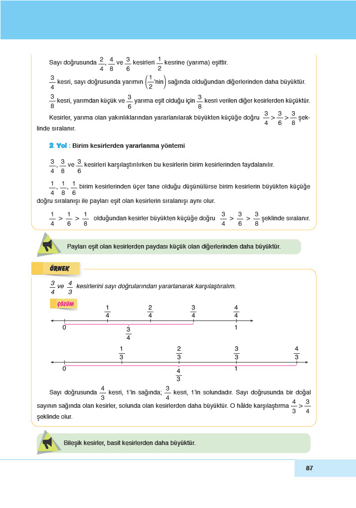 6. Sınıf Doğa Yayınları Matematik Ders Kitabı Sayfa 87 Cevapları 6. Sınıf Doğa Yayınları Matematik Ders Kitabı Sayfa 87 Cevapları