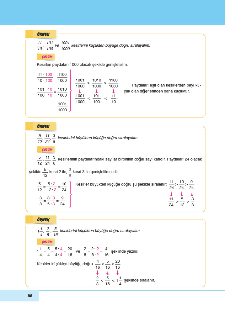 6. Sınıf Doğa Yayınları Matematik Ders Kitabı Sayfa 88 Cevapları 6. Sınıf Doğa Yayınları Matematik Ders Kitabı Sayfa 88 Cevapları