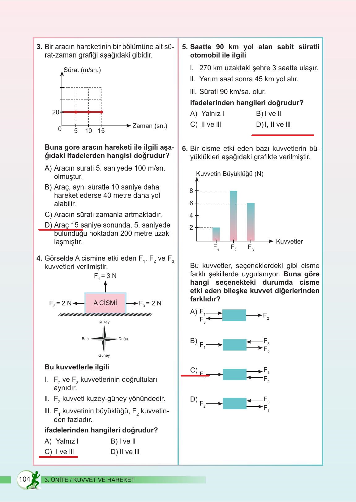 6. Sınıf Meb Yayınları Fen Bilimleri Ders Kitabı Sayfa 104 Cevapları