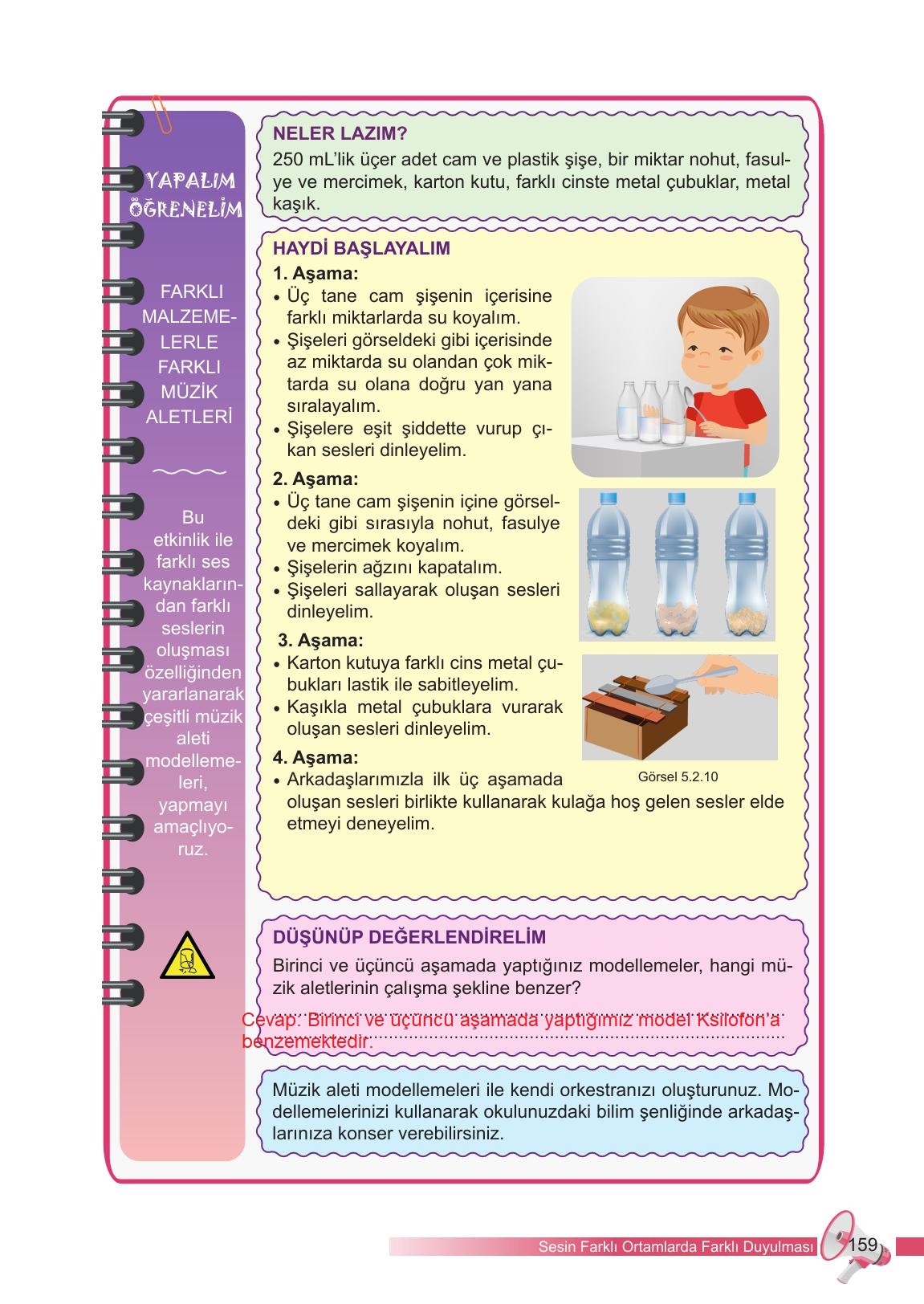 6. Sınıf Meb Yayınları Fen Bilimleri Ders Kitabı Sayfa 159 Cevapları