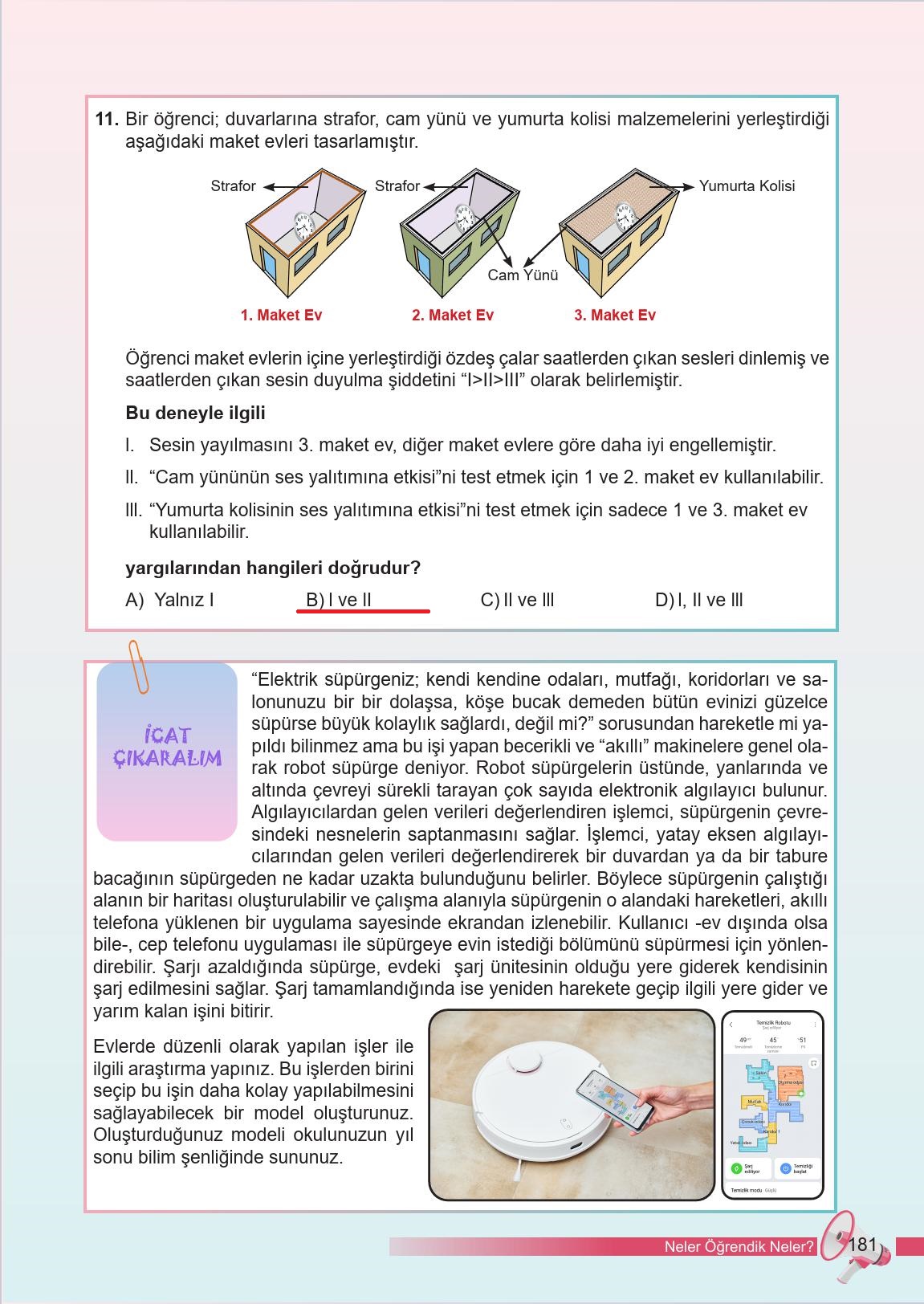 6. Sınıf Meb Yayınları Fen Bilimleri Ders Kitabı Sayfa 181 Cevapları