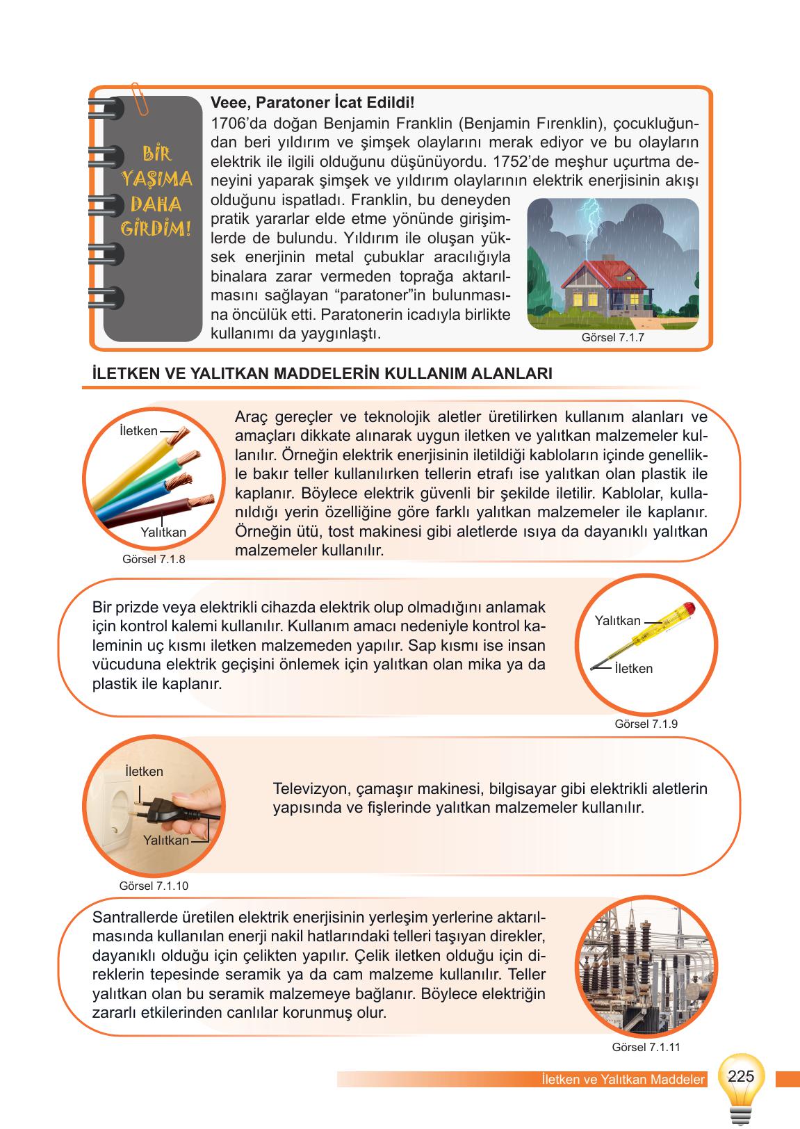 6. Sınıf Meb Yayınları Fen Bilimleri Ders Kitabı Sayfa 225 Cevapları