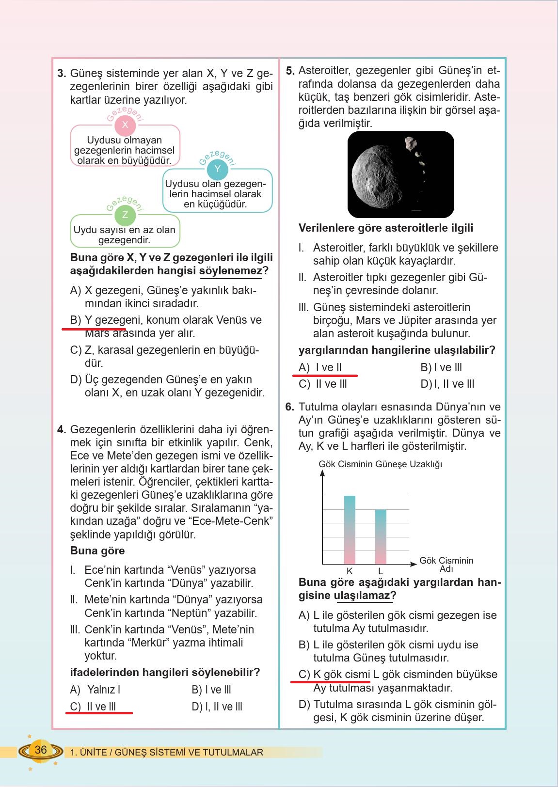 6. Sınıf Meb Yayınları Fen Bilimleri Ders Kitabı Sayfa 36 Cevapları