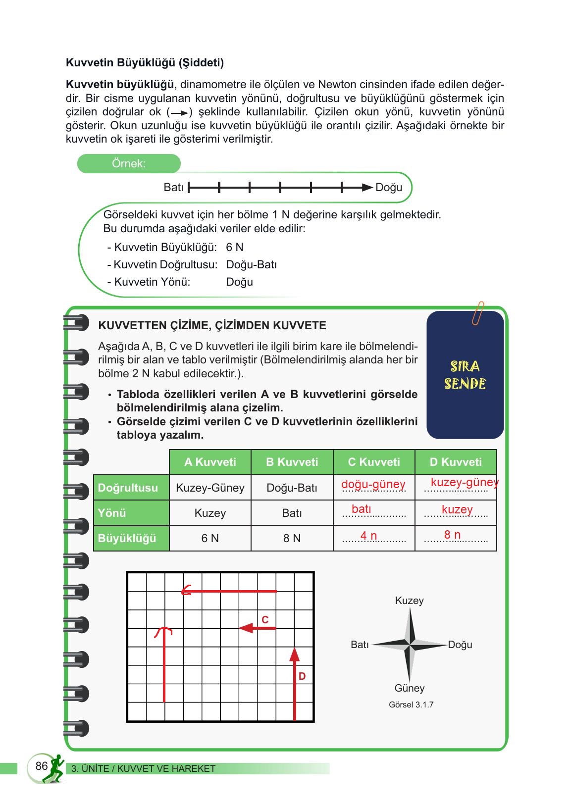 6. Sınıf Meb Yayınları Fen Bilimleri Ders Kitabı Sayfa 86 Cevapları