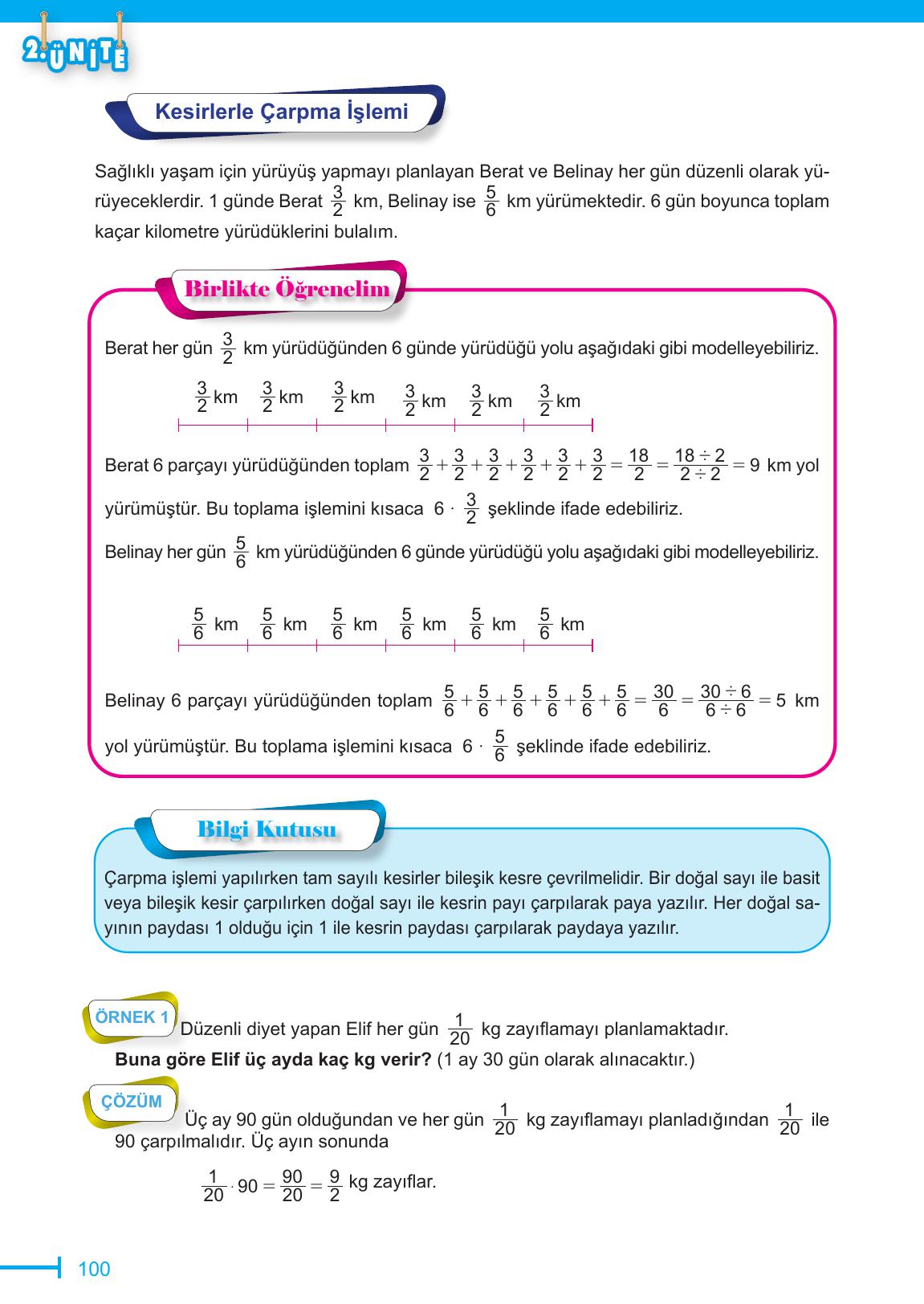 6. Sınıf Meb Yayınları Matematik Ders Kitabı Sayfa 100 Cevapları