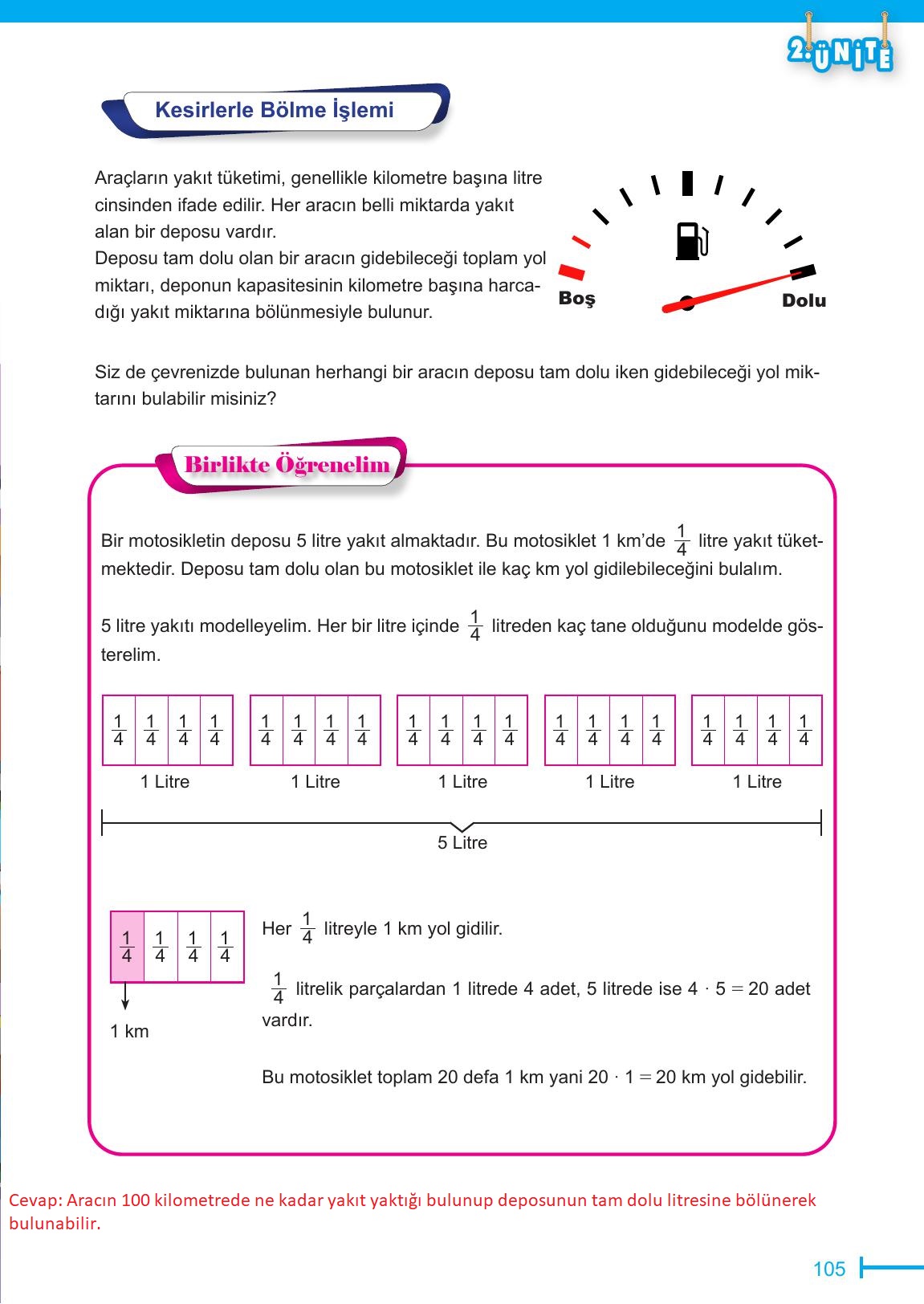 6. Sınıf Meb Yayınları Matematik Ders Kitabı Sayfa 105 Cevapları