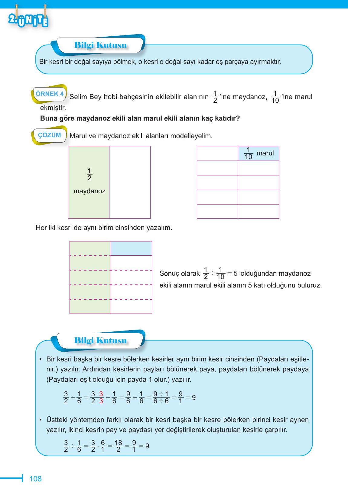 6. Sınıf Meb Yayınları Matematik Ders Kitabı Sayfa 108 Cevapları