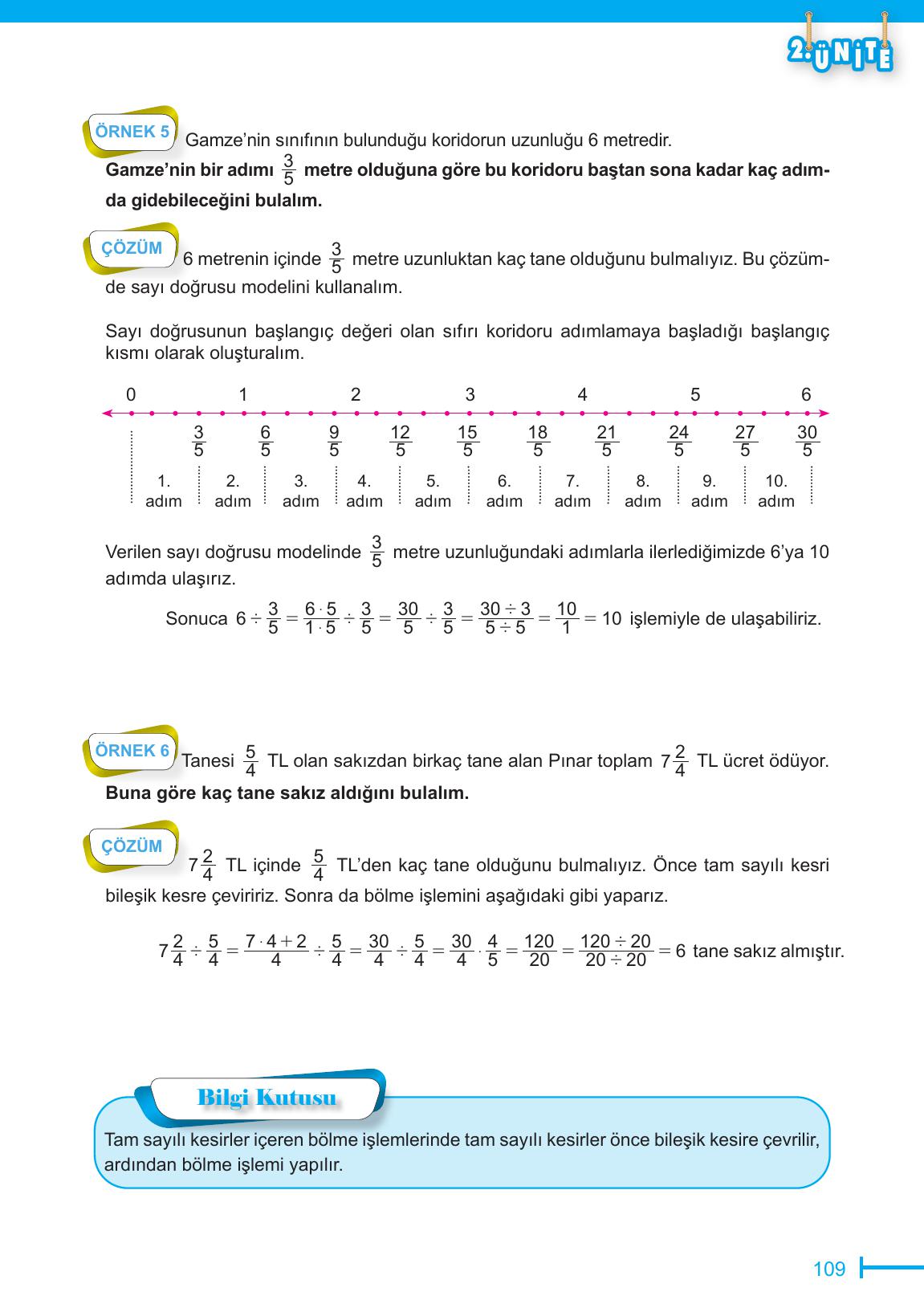 6. Sınıf Meb Yayınları Matematik Ders Kitabı Sayfa 109 Cevapları