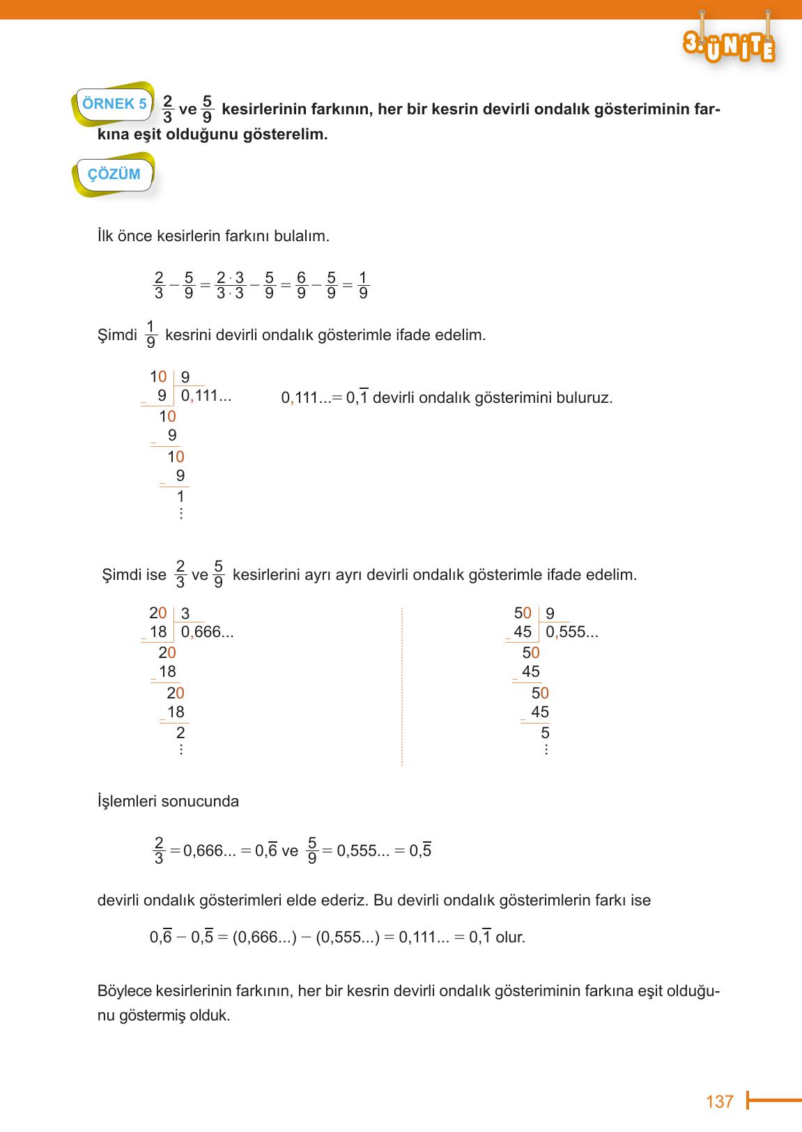 6. Sınıf Meb Yayınları Matematik Ders Kitabı Sayfa 137 Cevapları